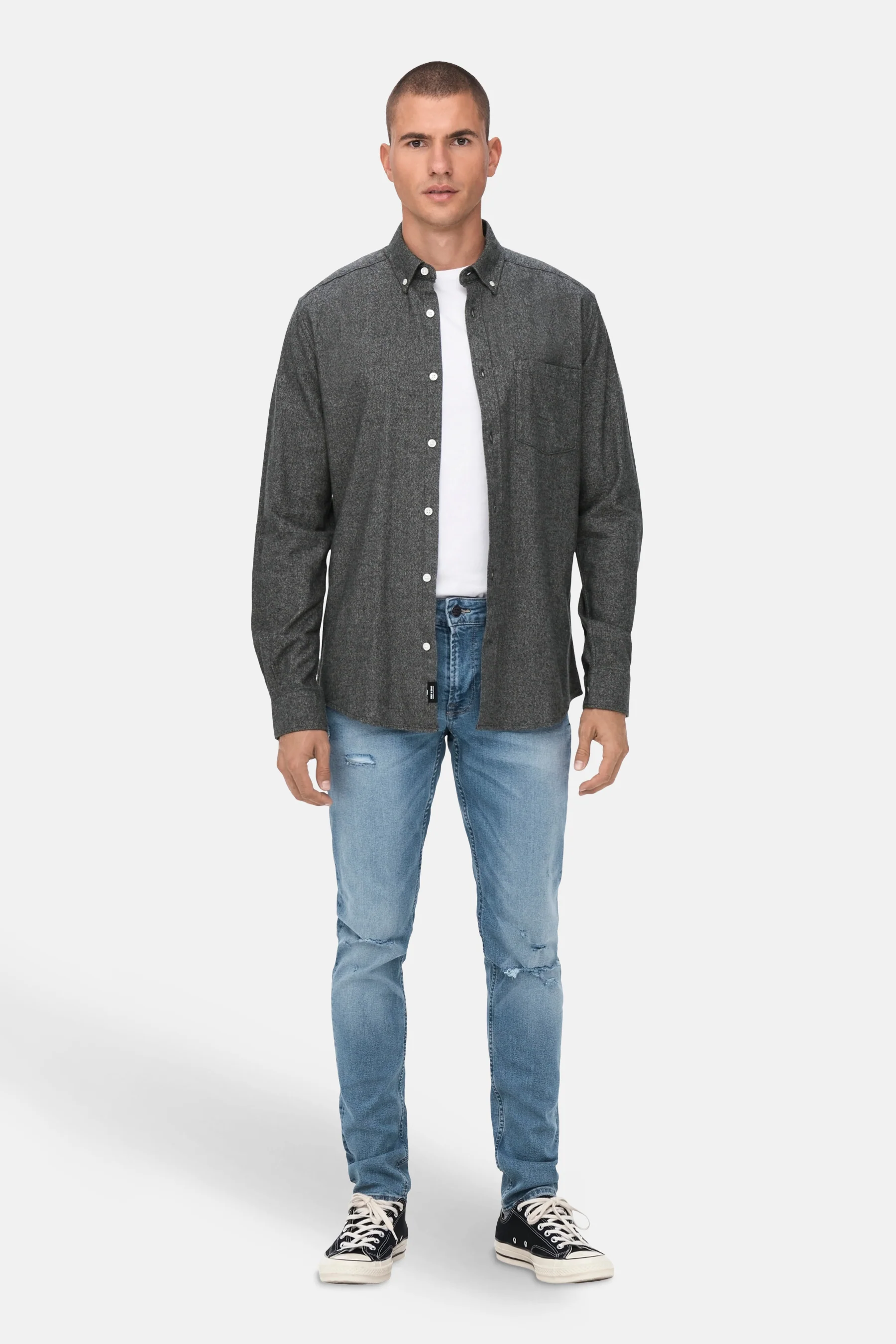 T-shirt met lange mouwen - Grijs - Image 2