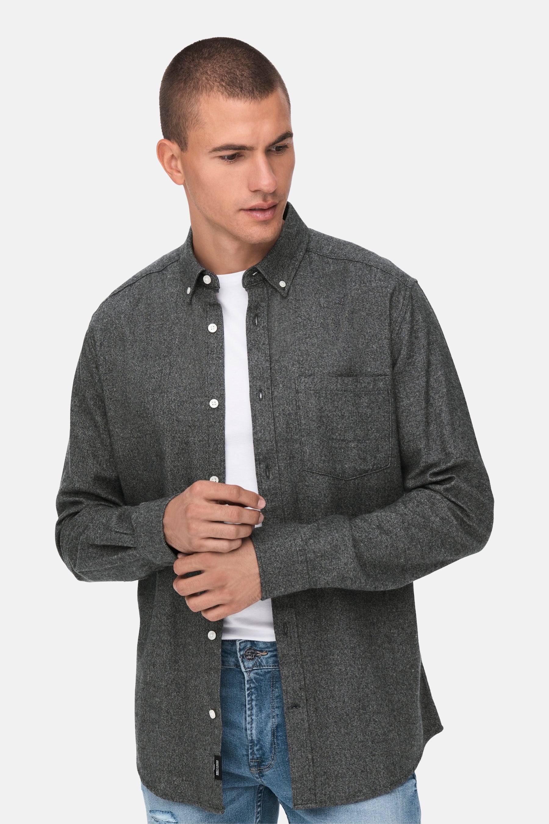 T-shirt met lange mouwen - Grijs - Image 4