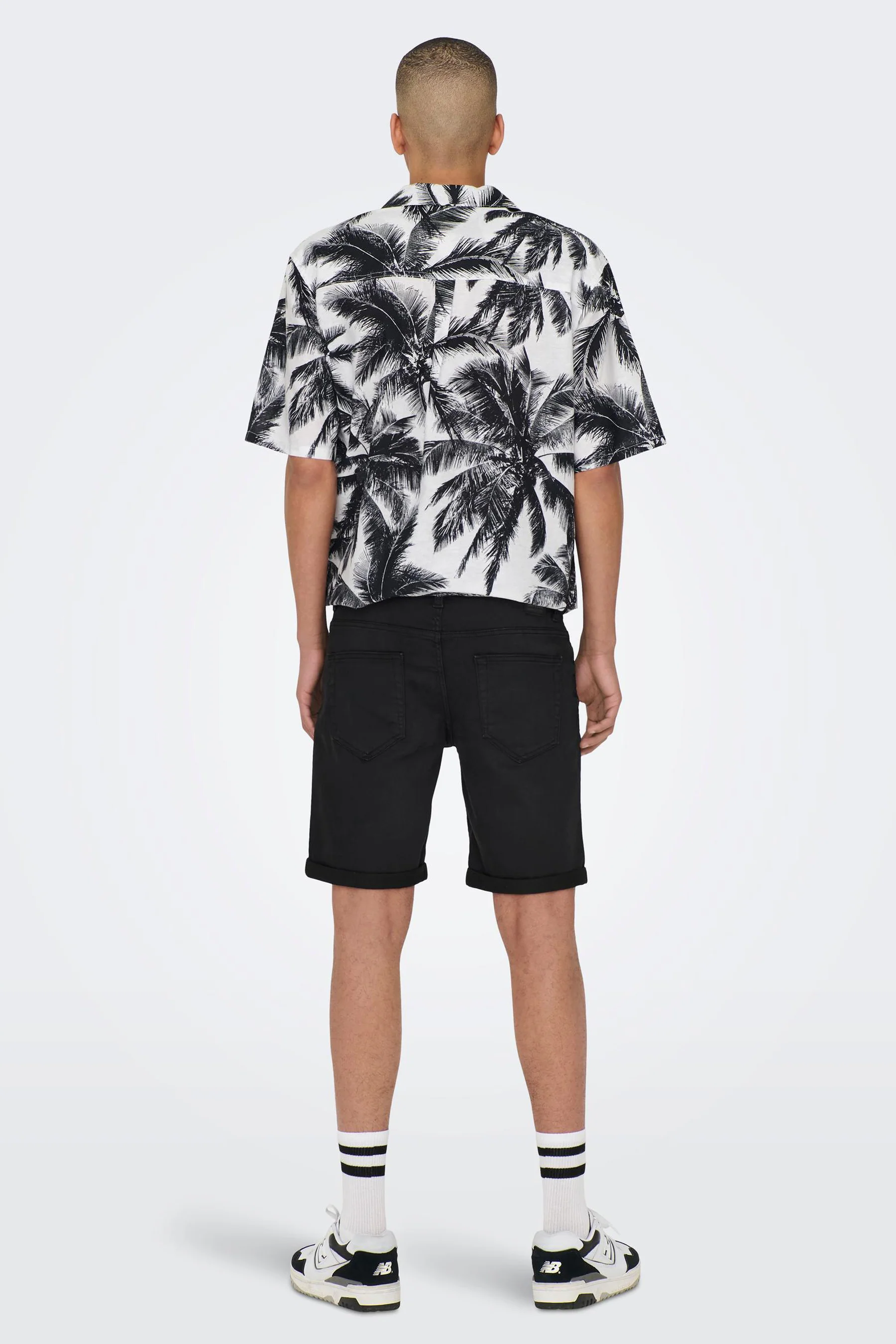 Short - black denim - Image 3