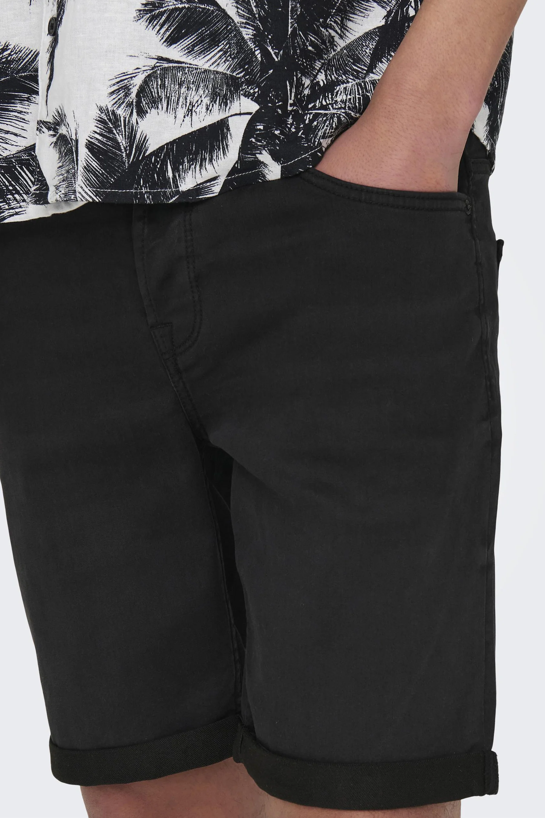 Short - black denim - Image 4
