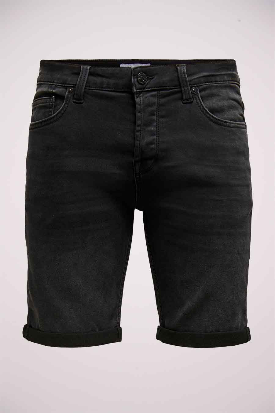Short - black denim - Image 5