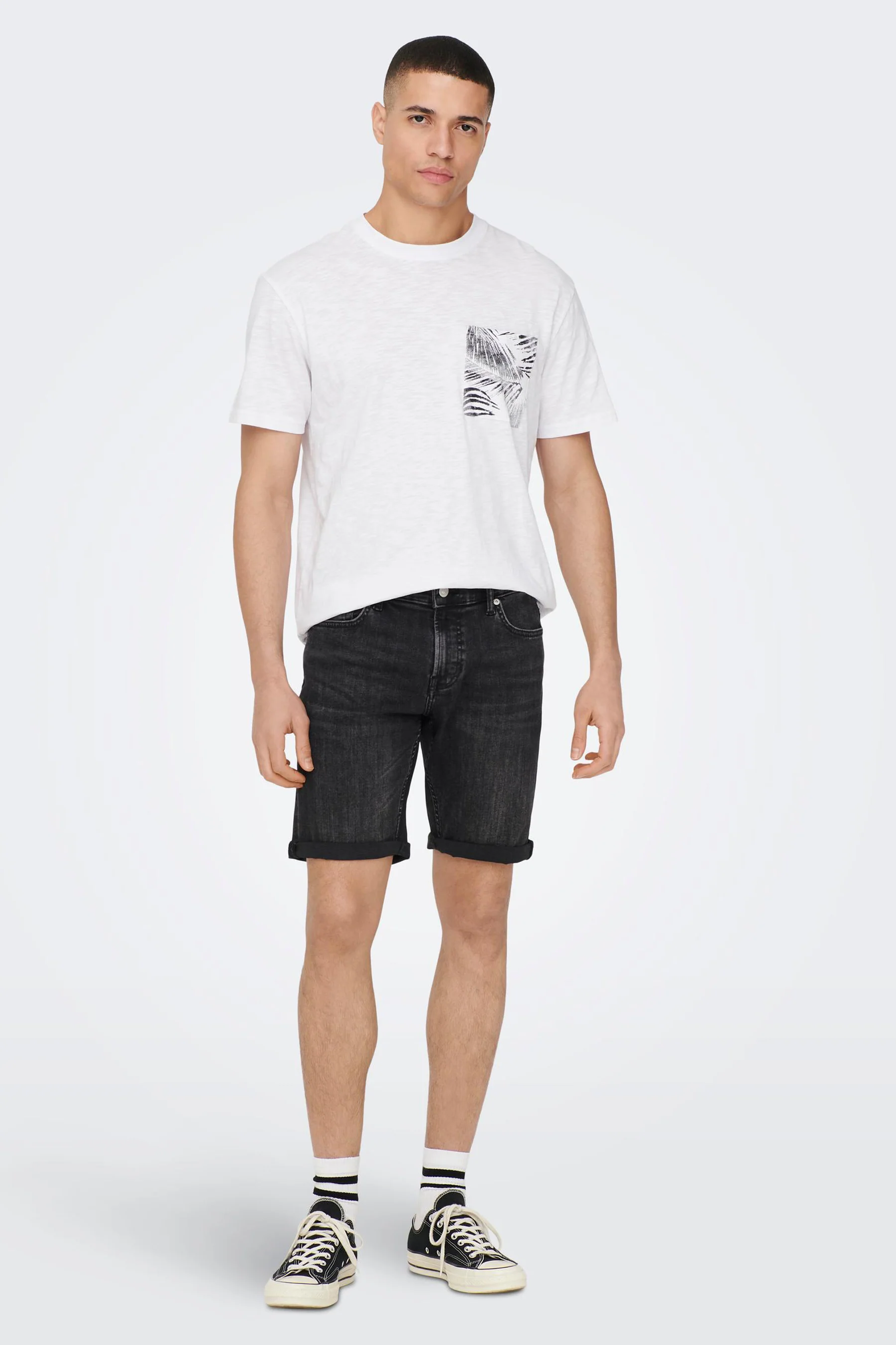 Short - black denim - Image 2