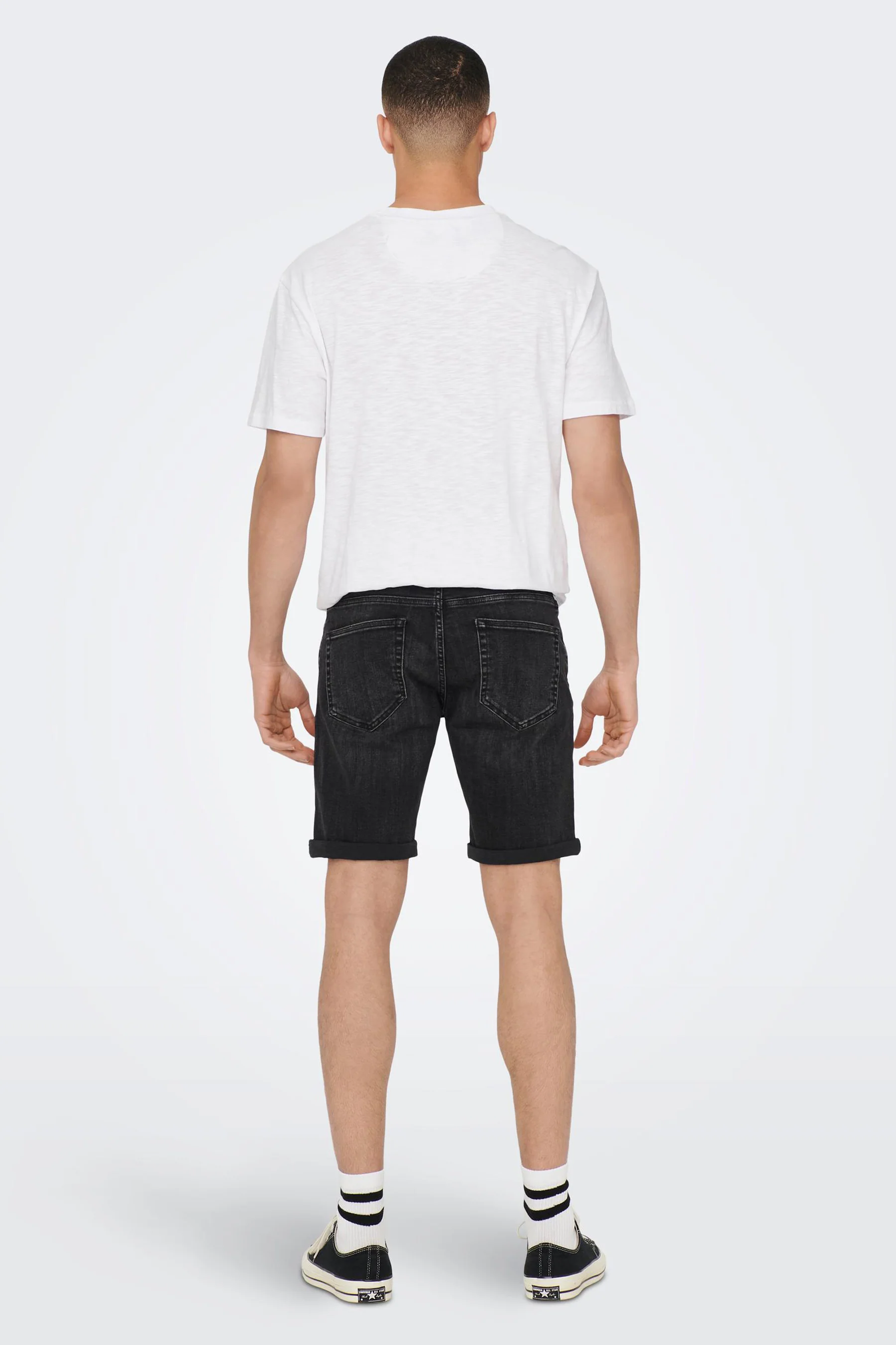 Short - black denim - Image 3