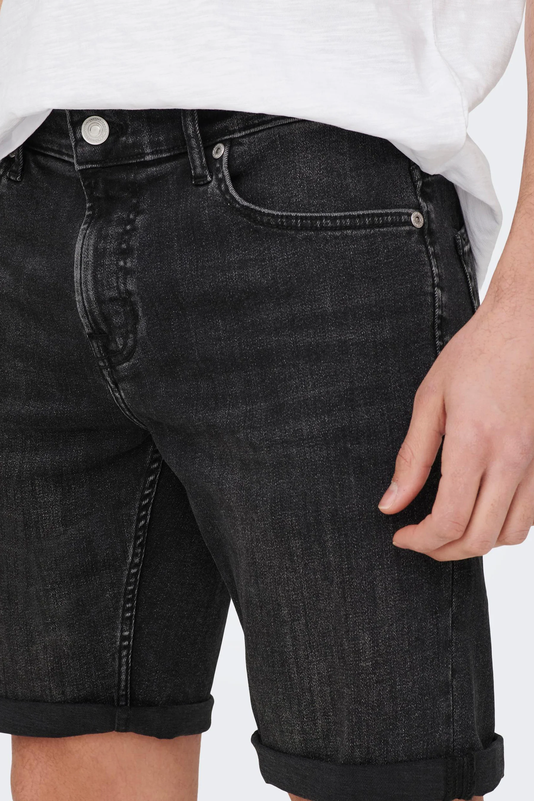 Short - black denim - Image 4