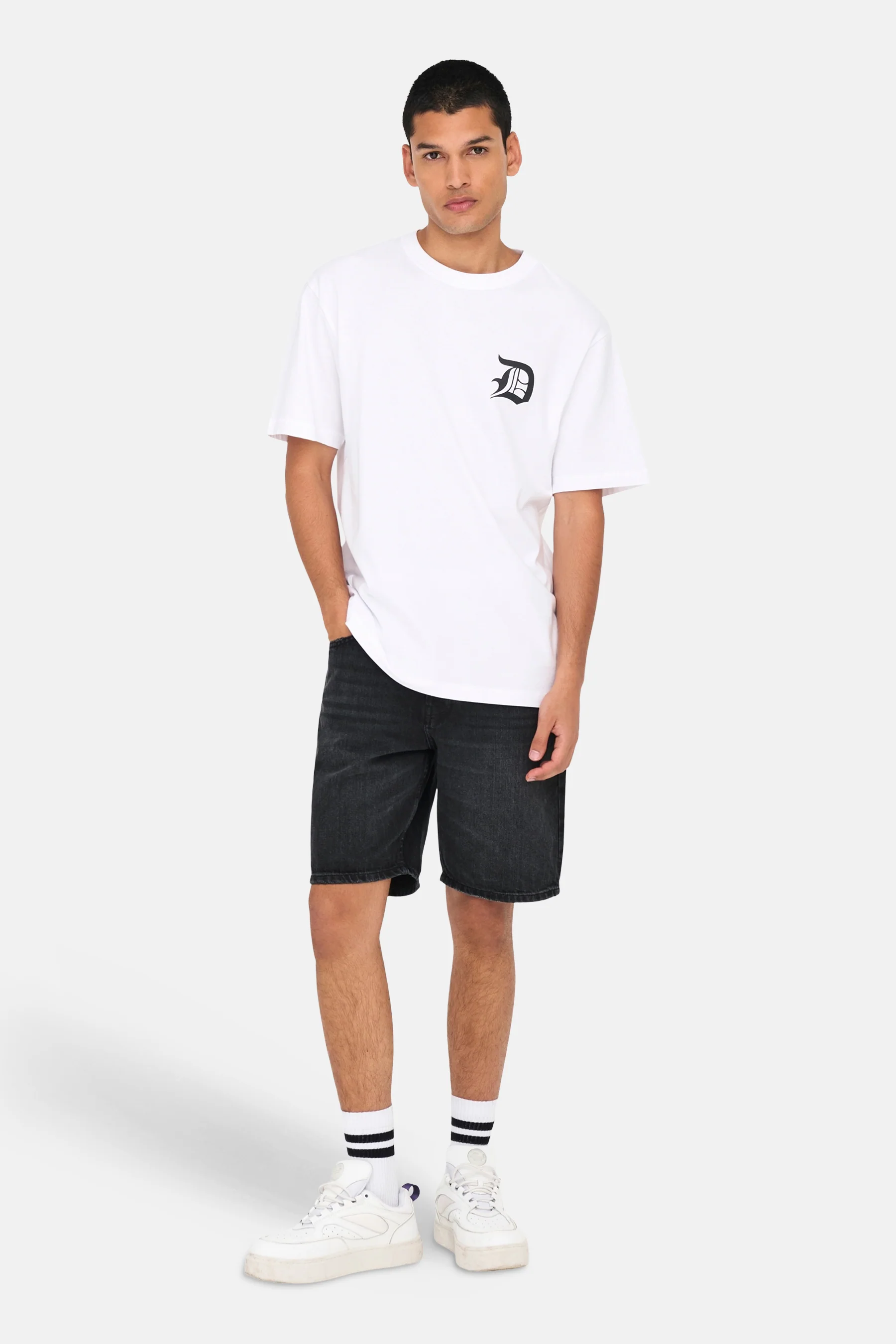Short - black denim - Image 2