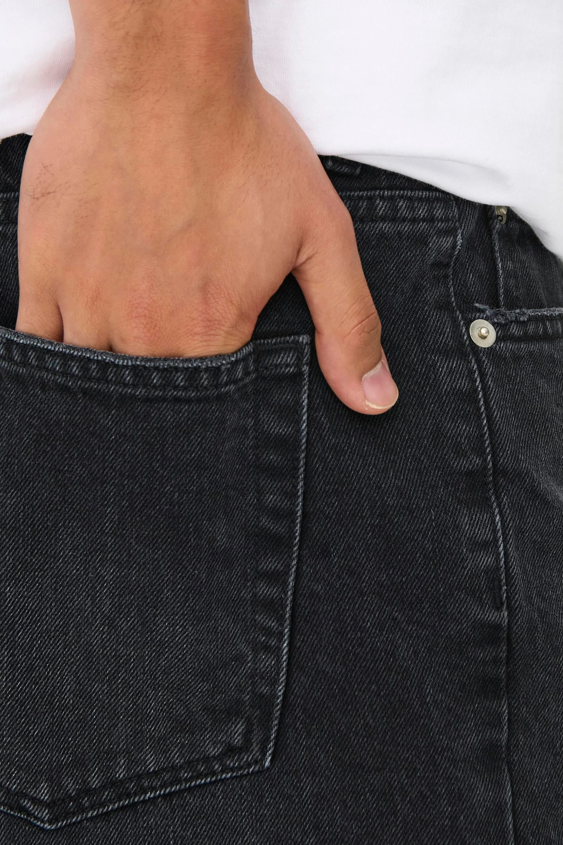 Short - black denim - Image 4