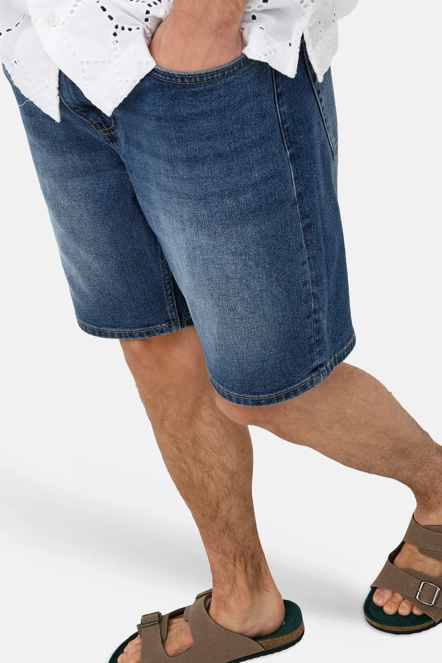 Short - mid blue denim - Image 8