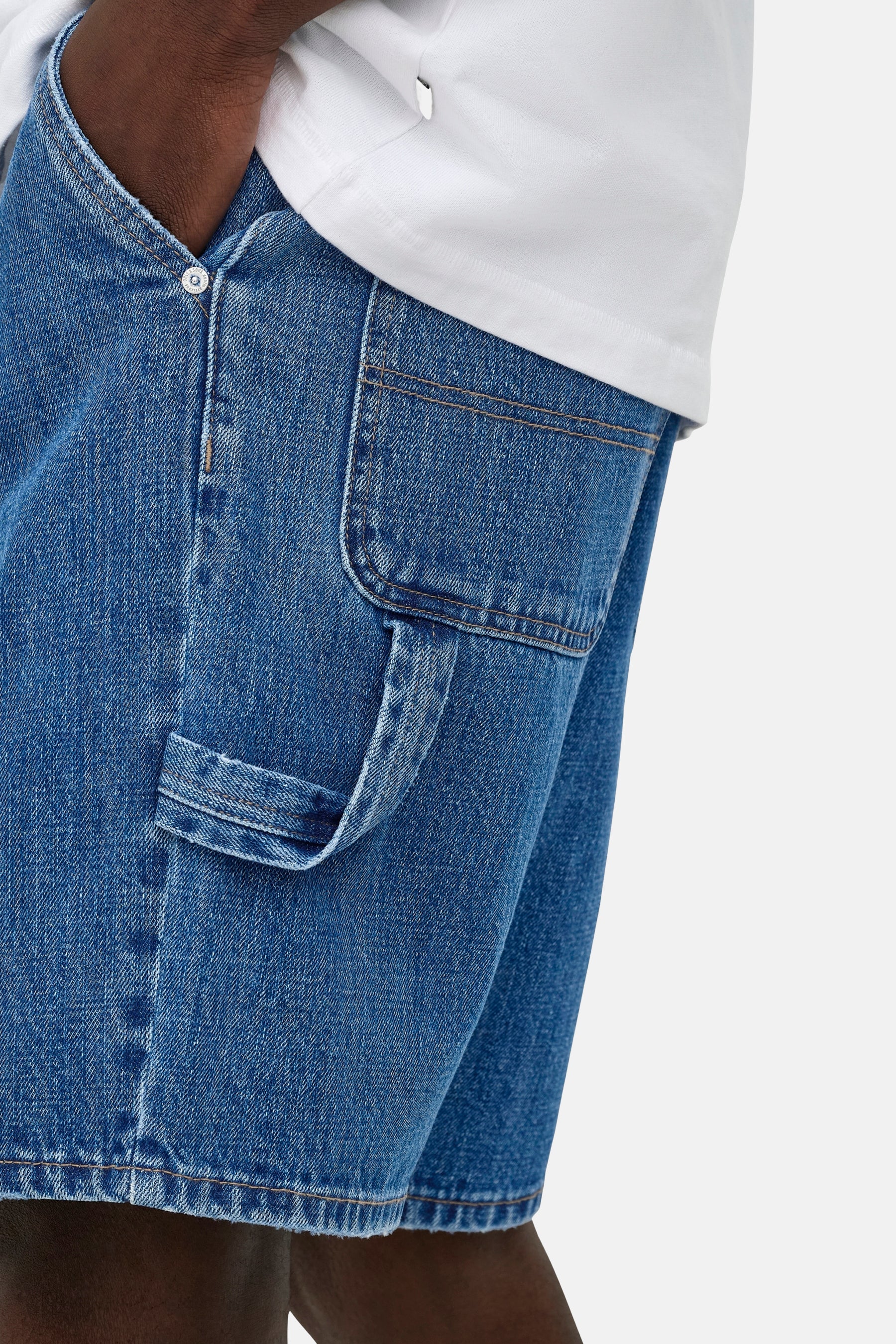 Short - mid blue denim - Image 4