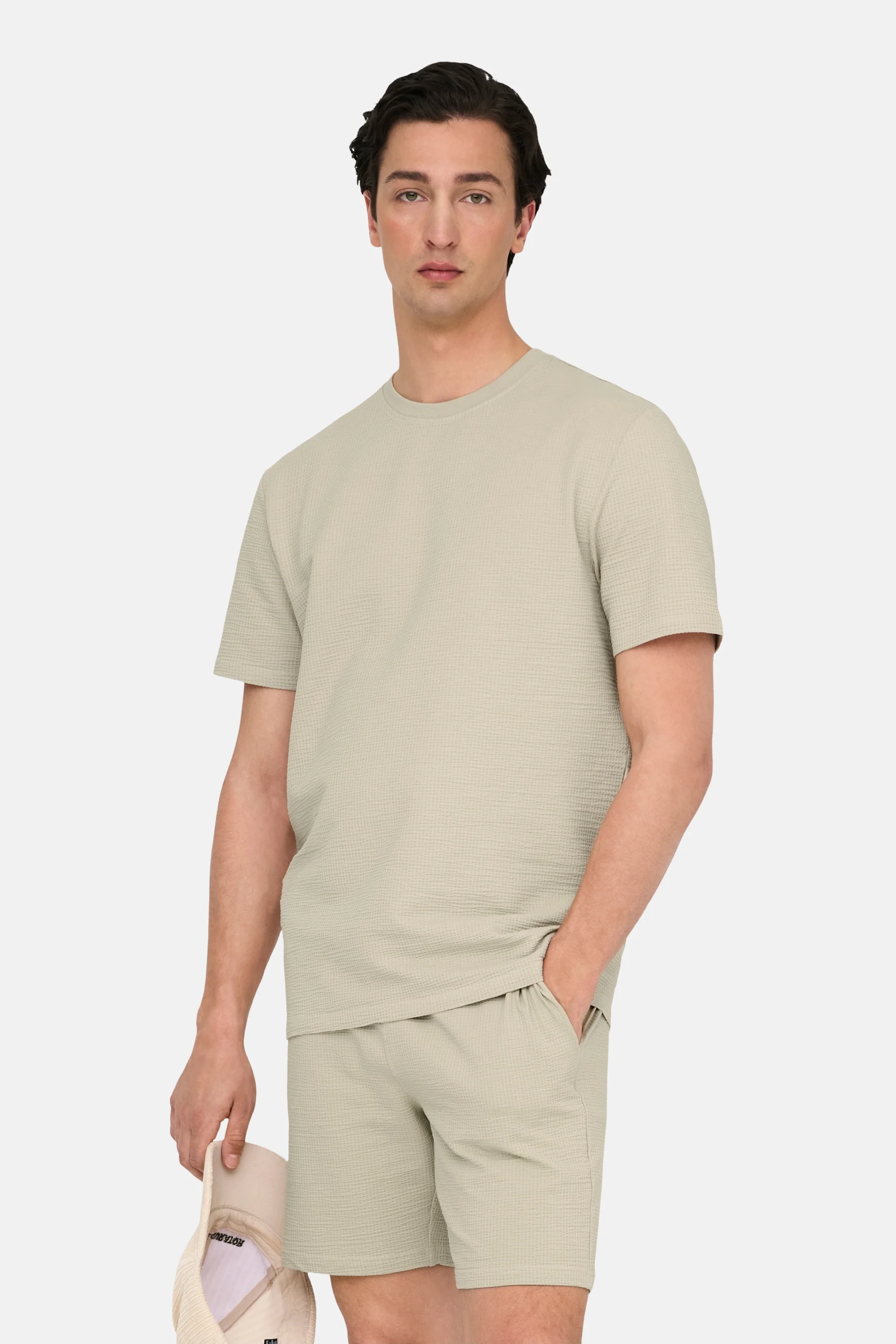 T-shirt met korte mouwen - Beige - Image 5