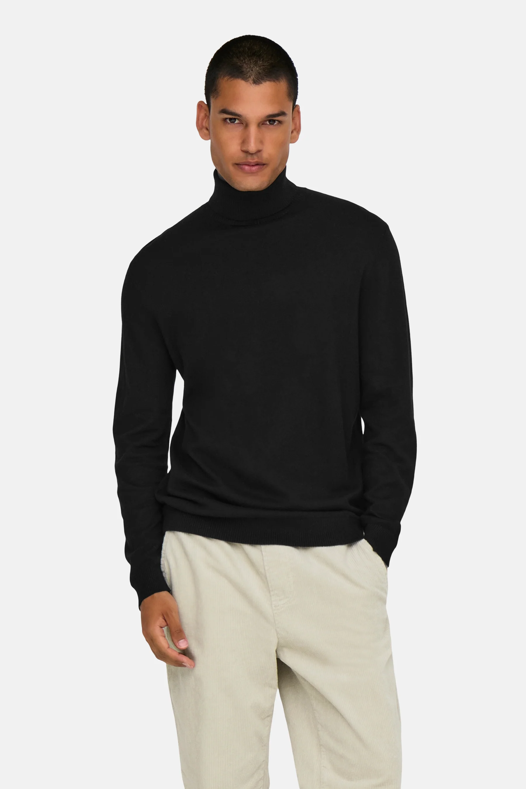 Pull met rolkraag - zwart