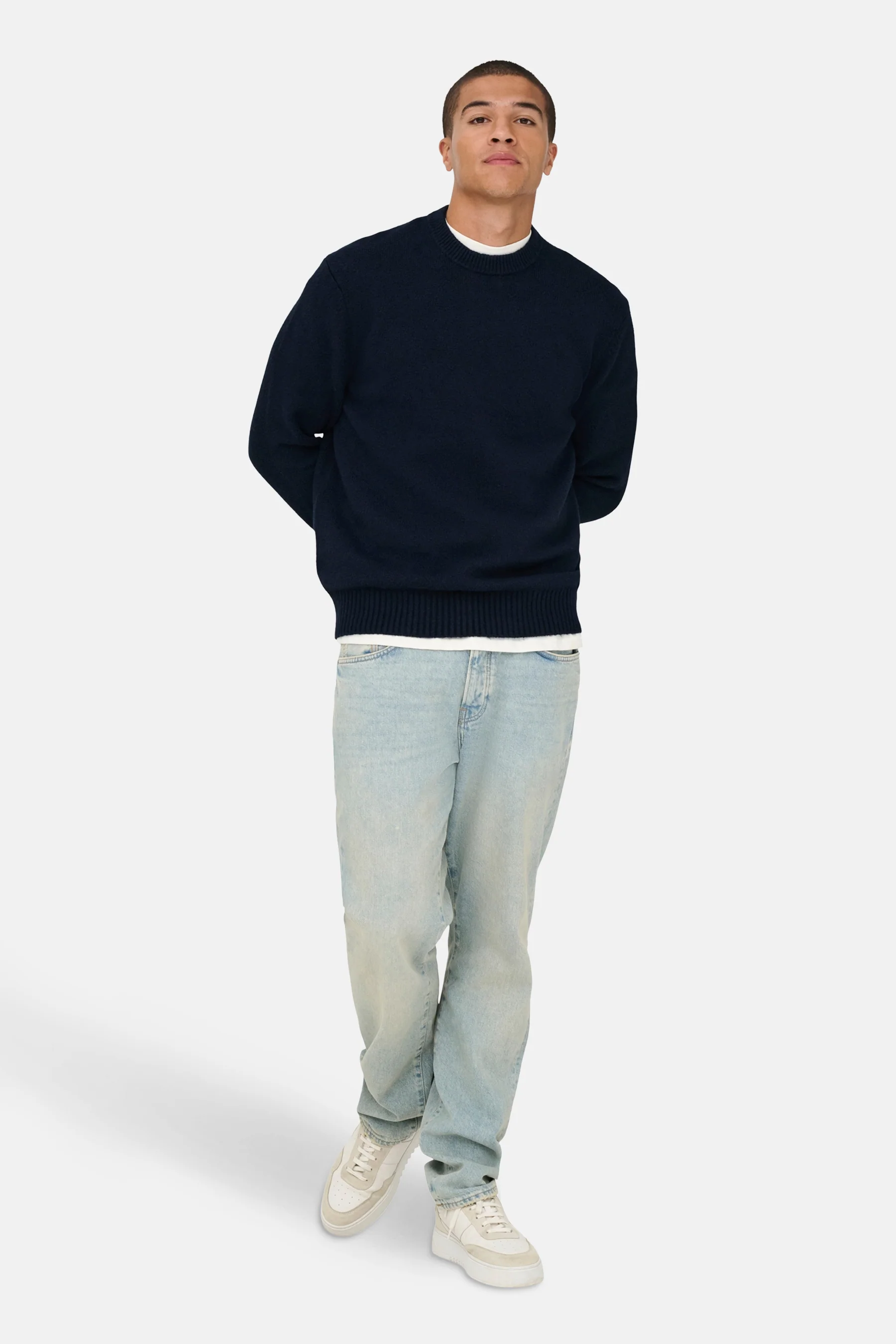 Pull met ronde hals - blauw - Image 3