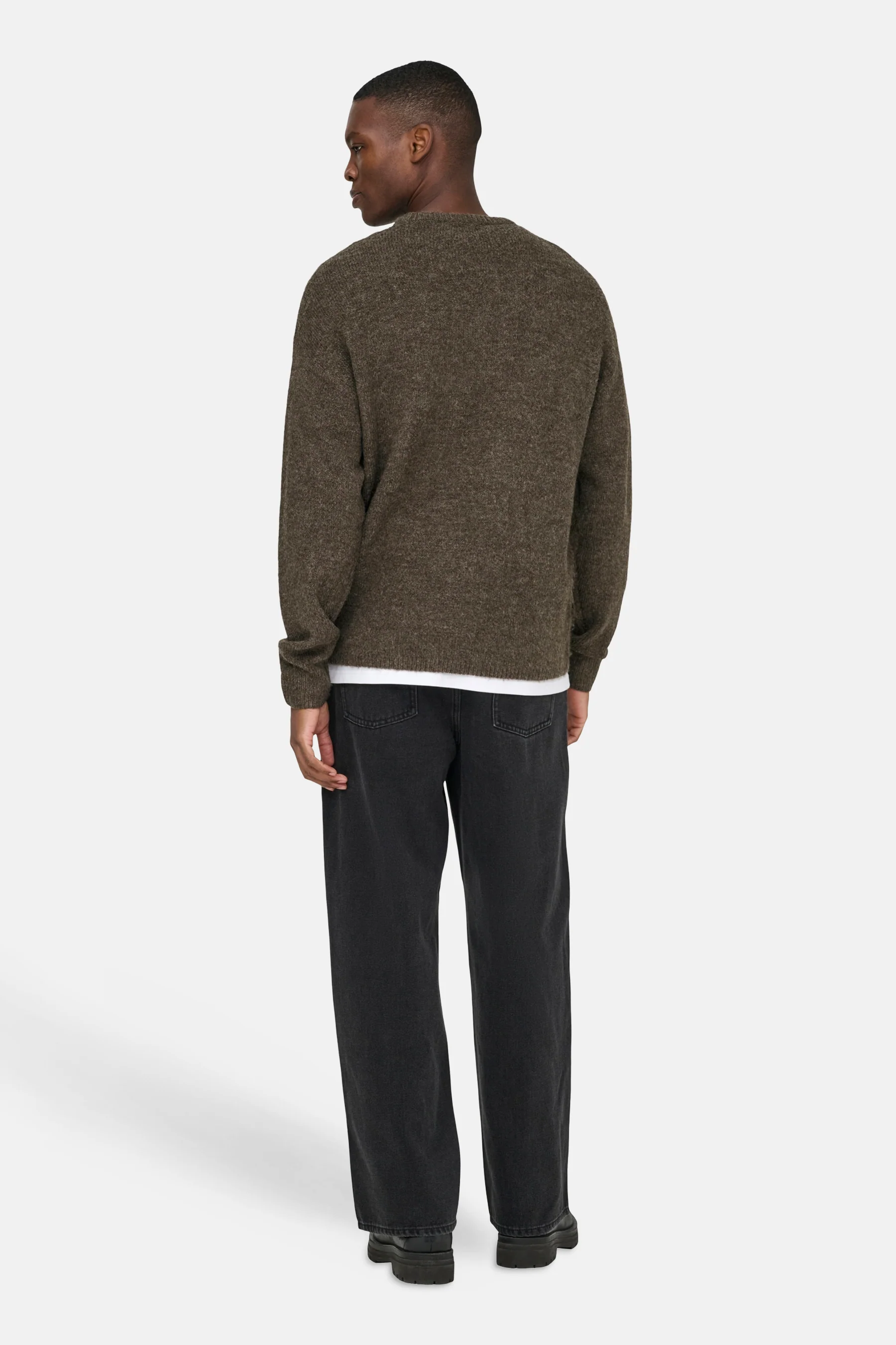 Pull met ronde hals - bruin - Image 3