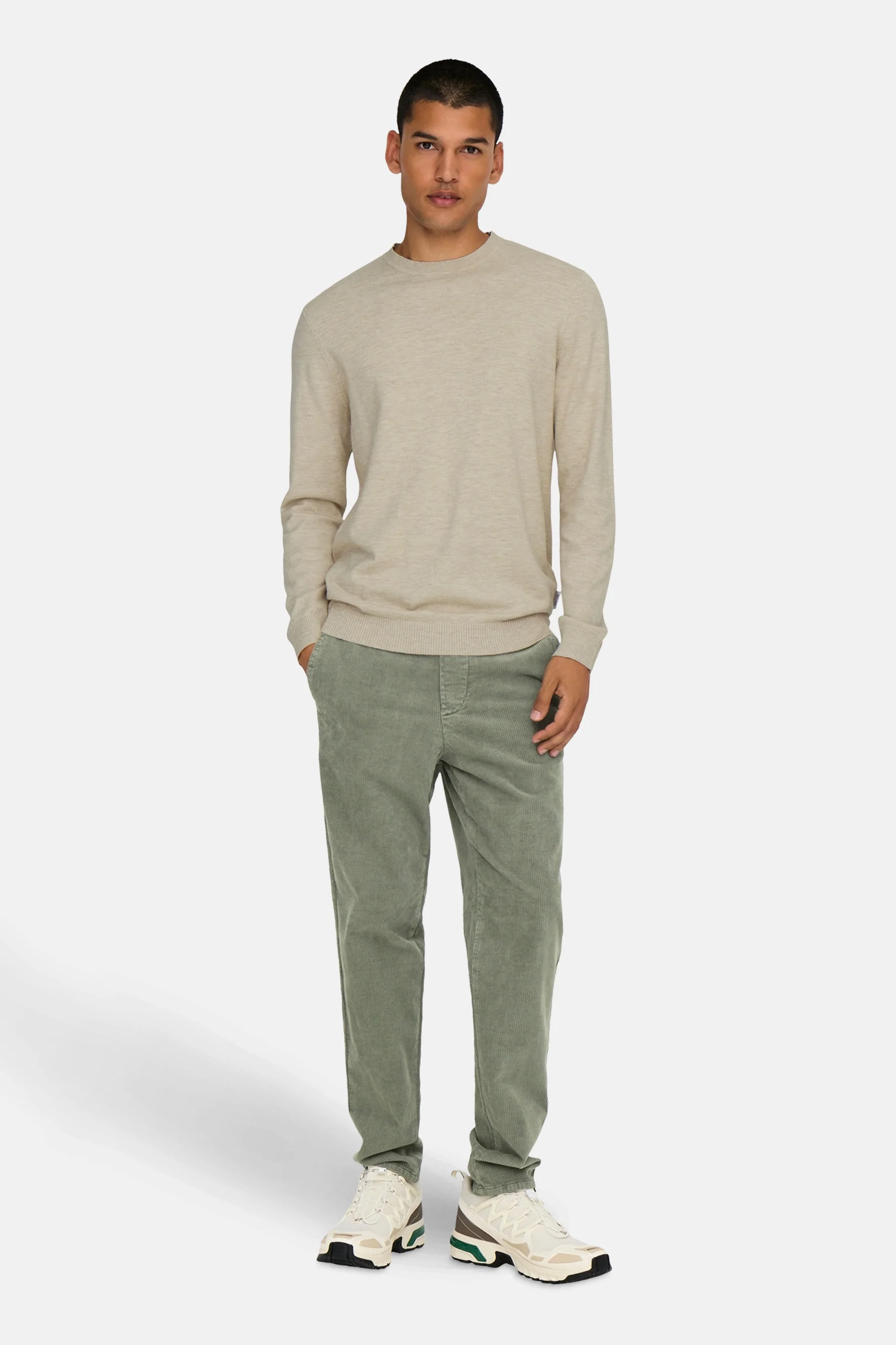 Pull met ronde hals - ecru - Image 2