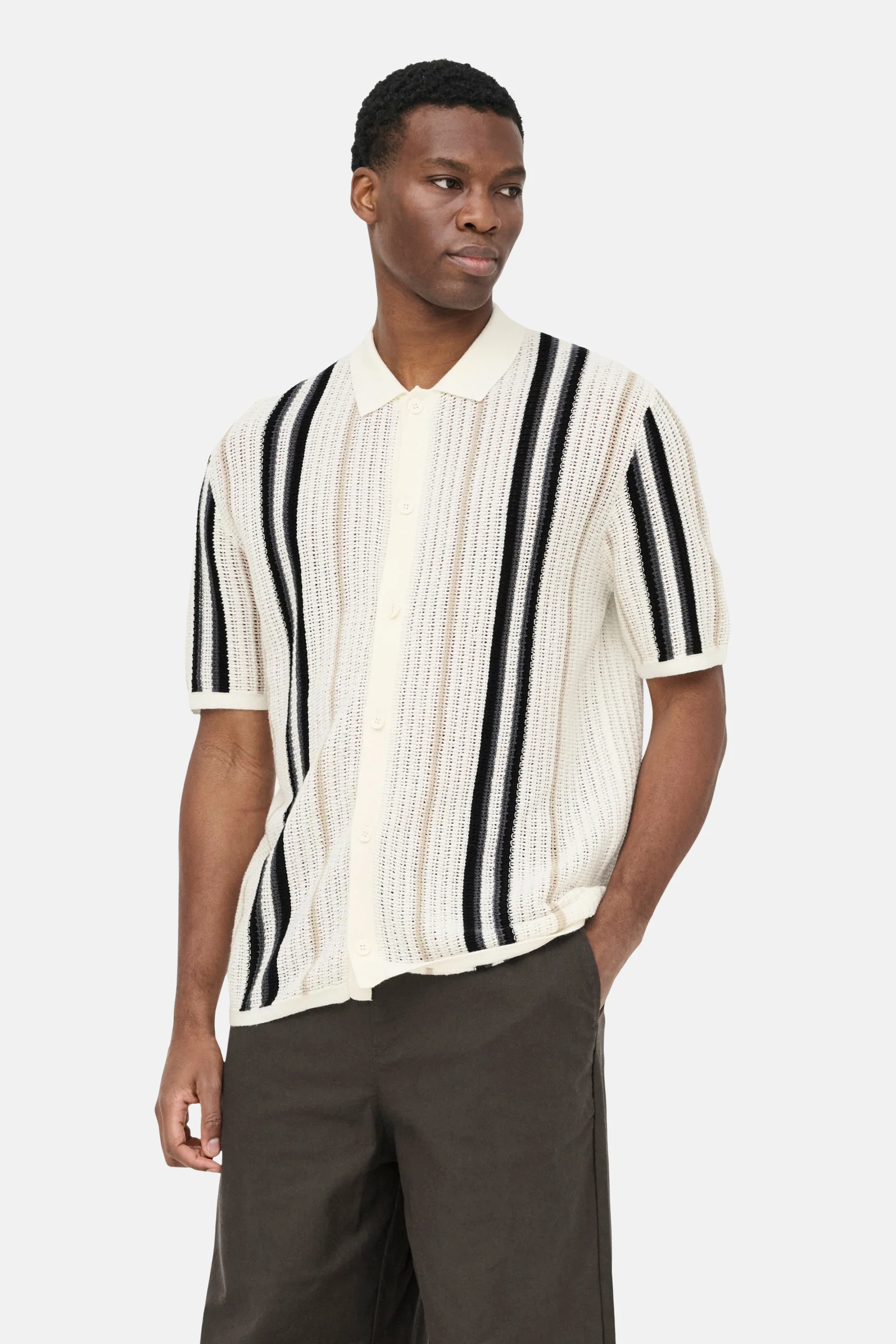 Pull met ronde hals - ecru