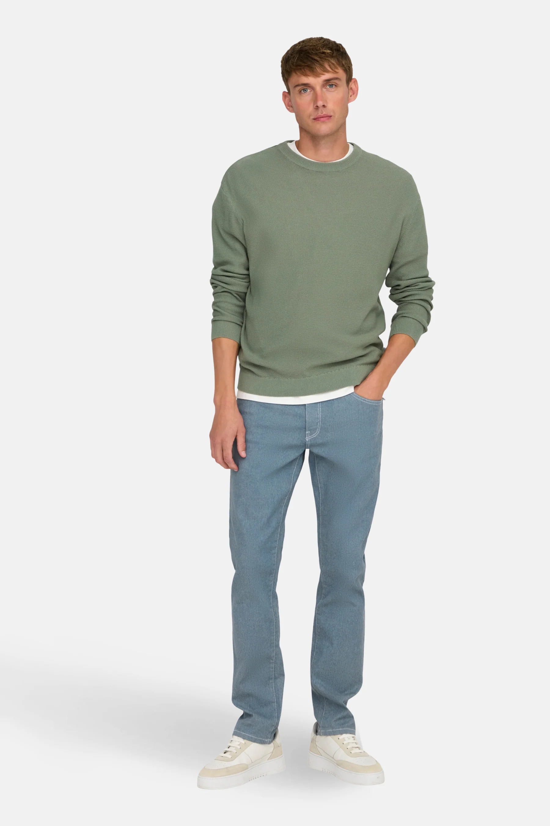 Pull met ronde hals - groen - Image 2