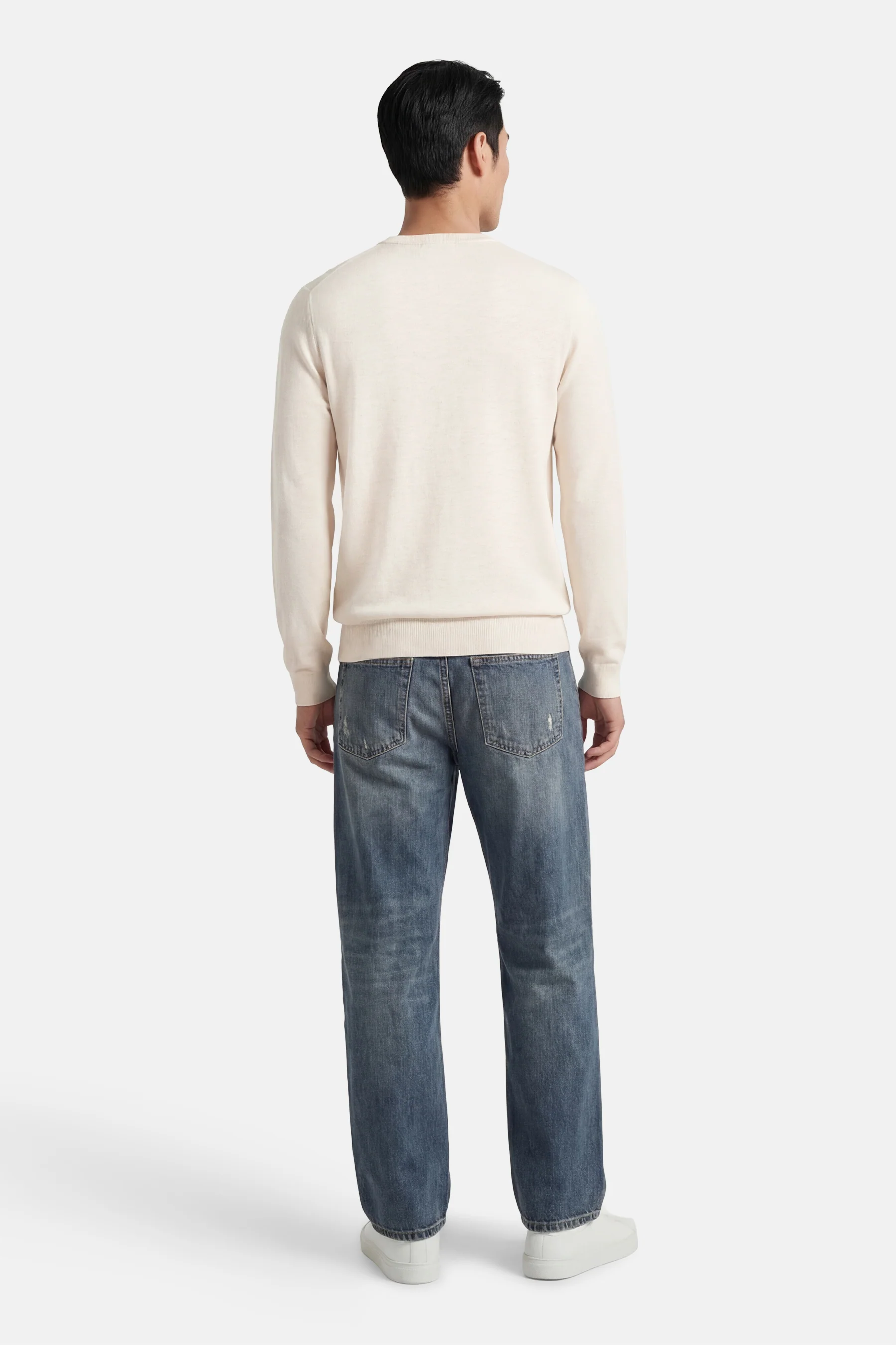 Pull met ronde hals - Ecru - Image 4