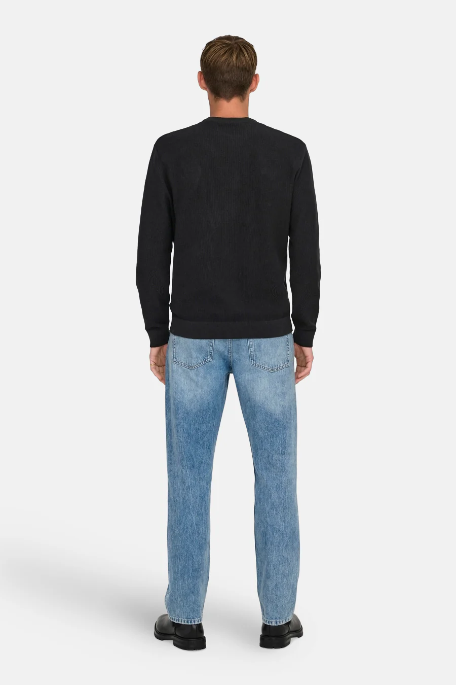 Pull met ronde hals - zwart - Image 3