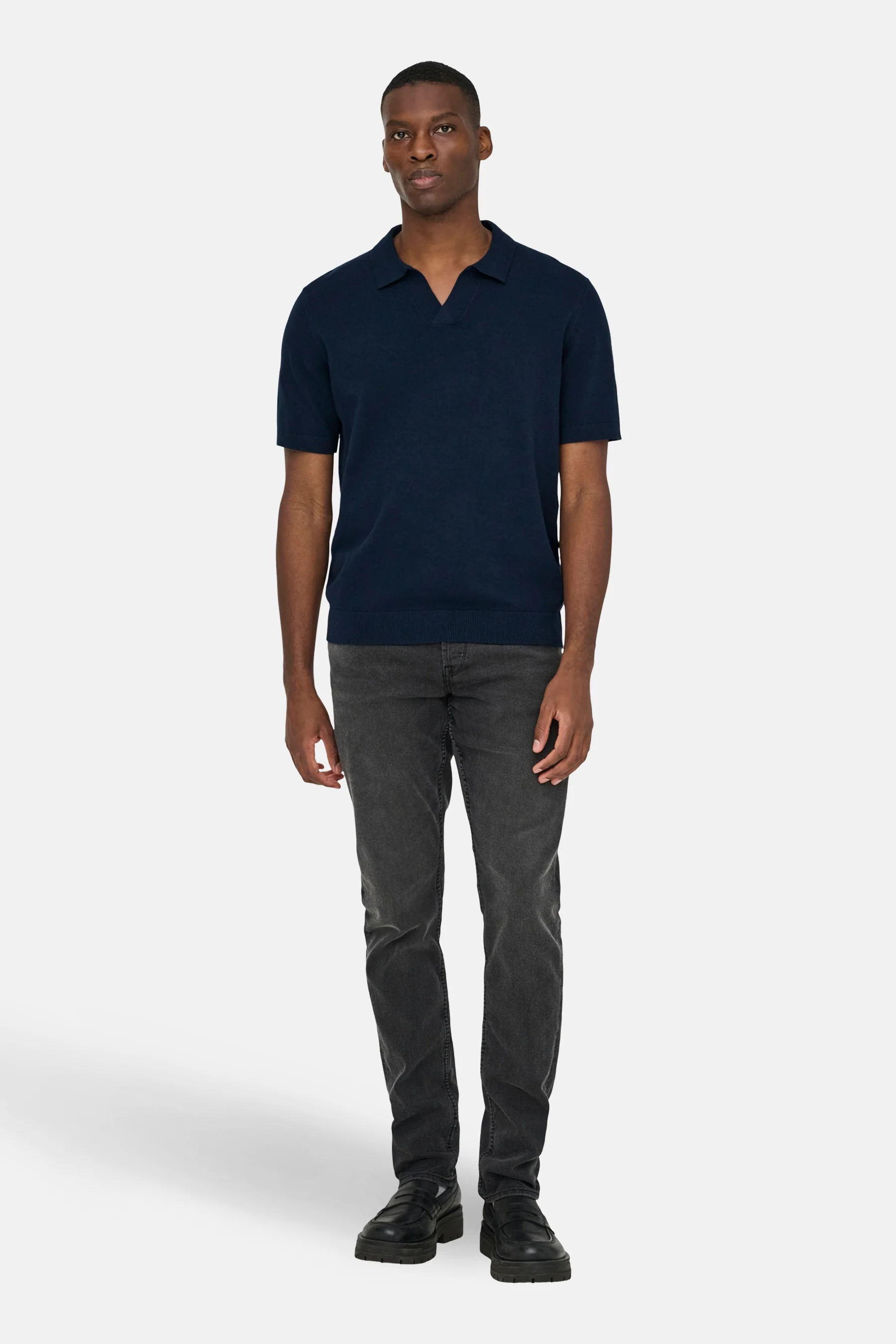 Pull met V-hals - blauw - Image 2