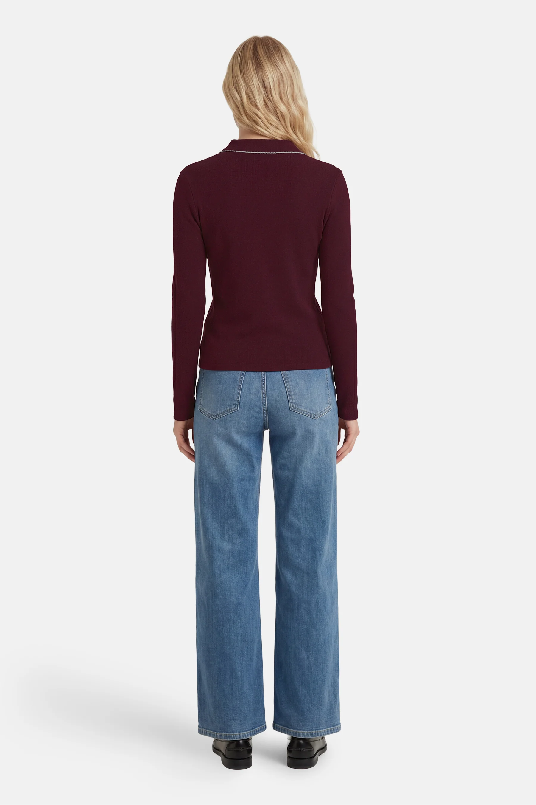 T-shirt met lange mouwen - Bordeaux - Image 3