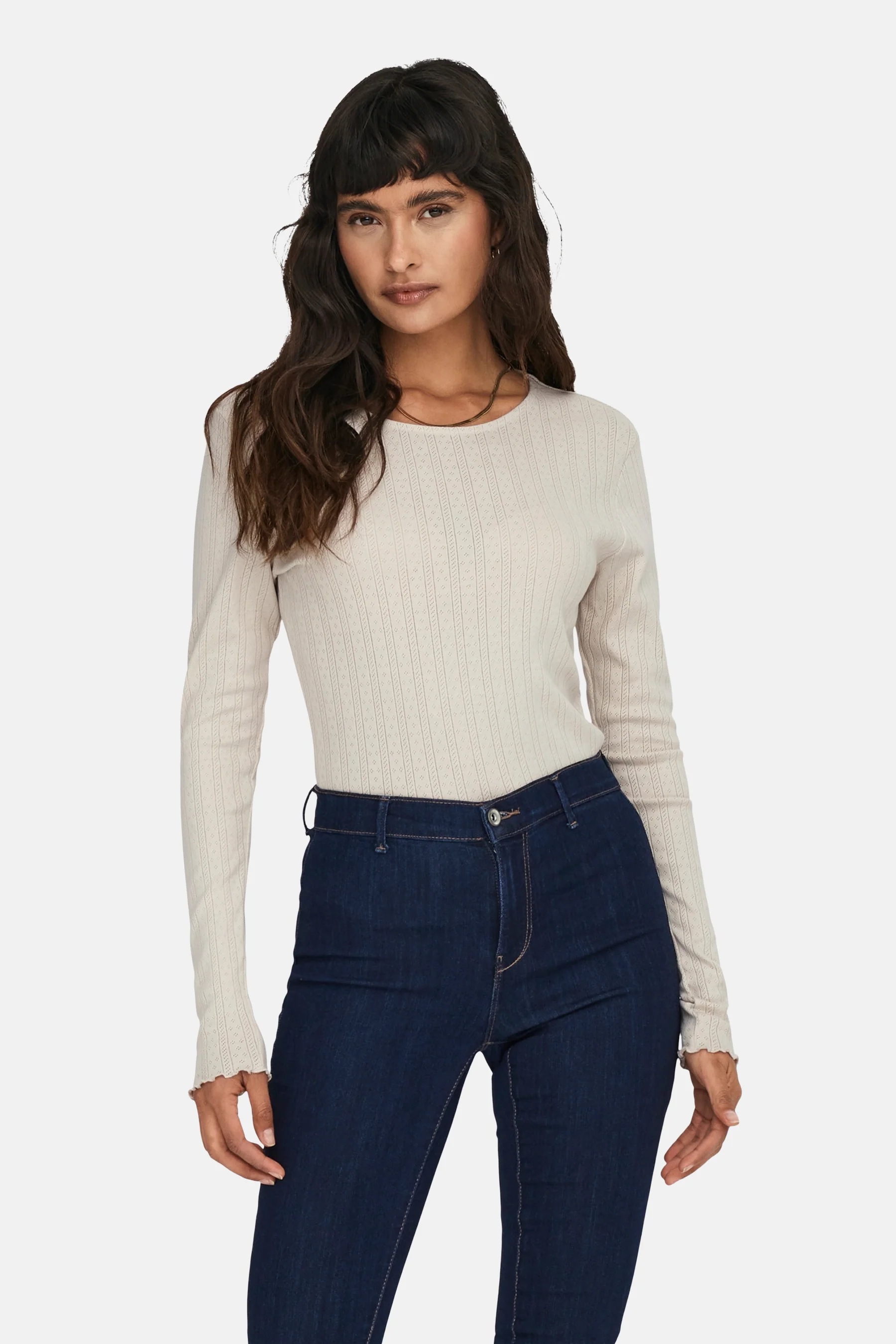 T-shirt met lange mouwen - ecru