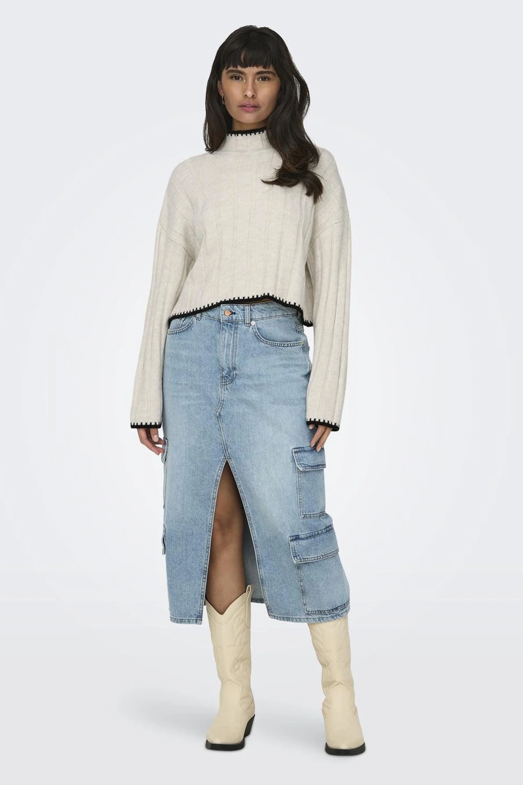 Pull met rolkraag - ecru - Image 2