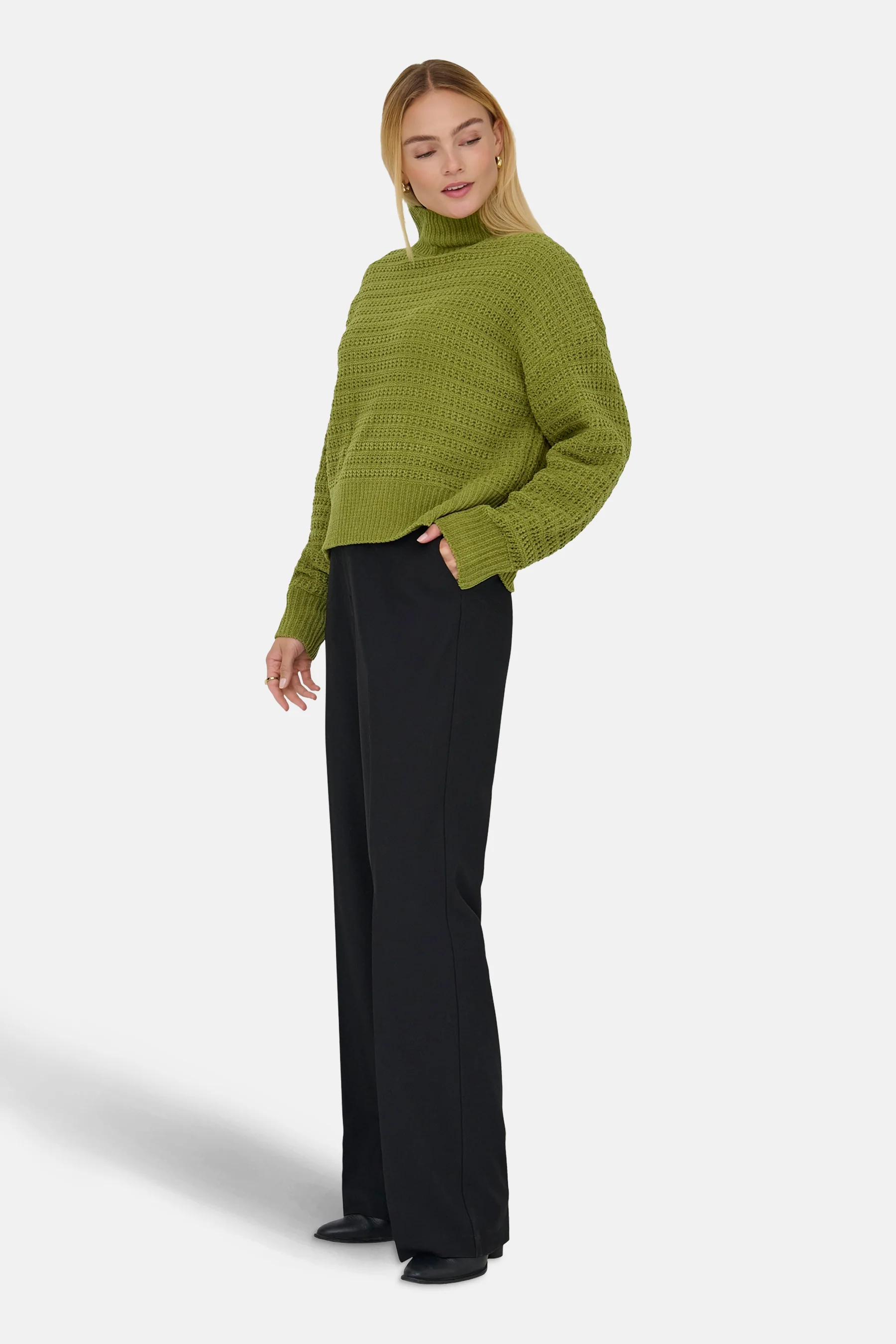 Pull met rolkraag - groen - Image 2