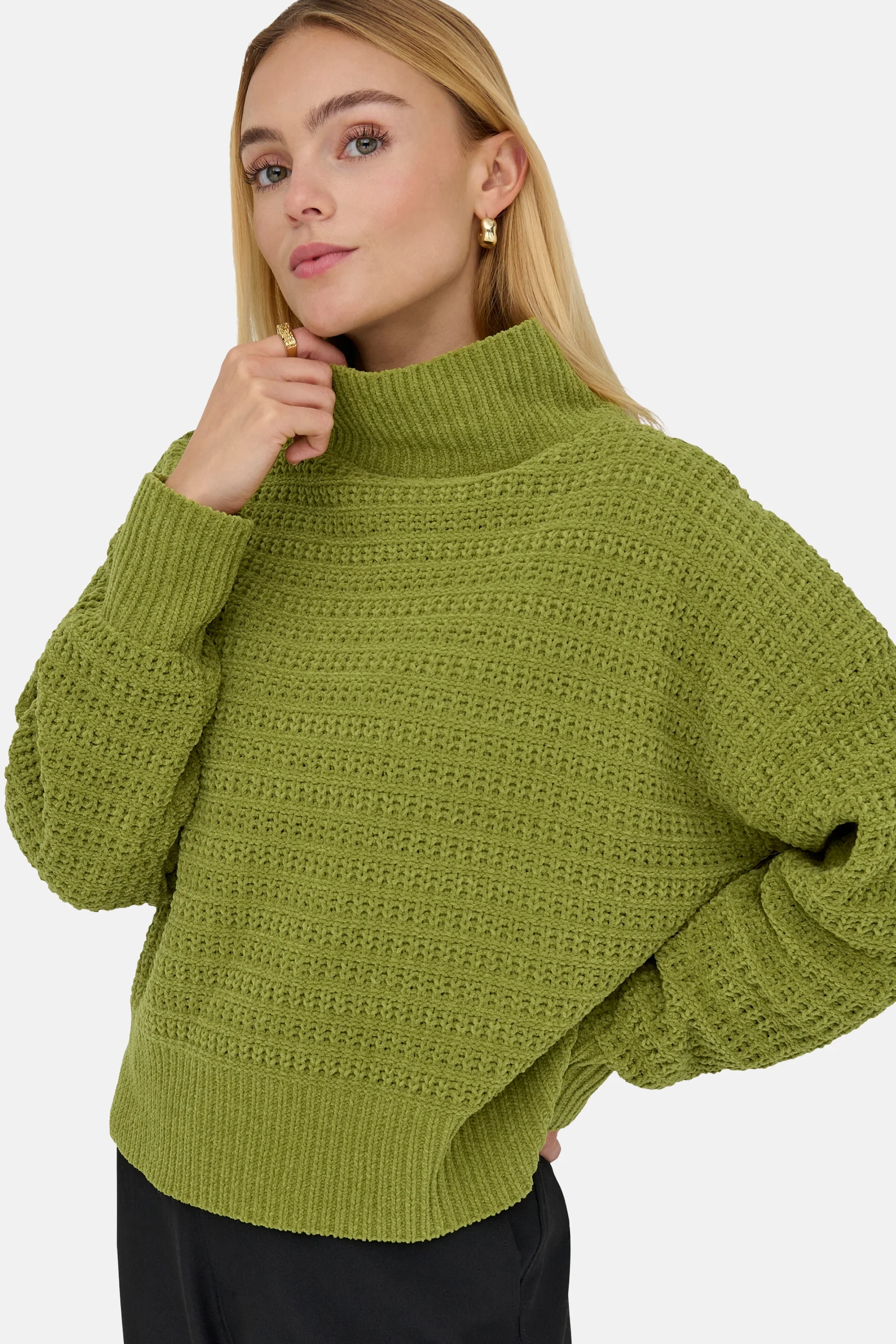 Pull met rolkraag - groen - Image 4