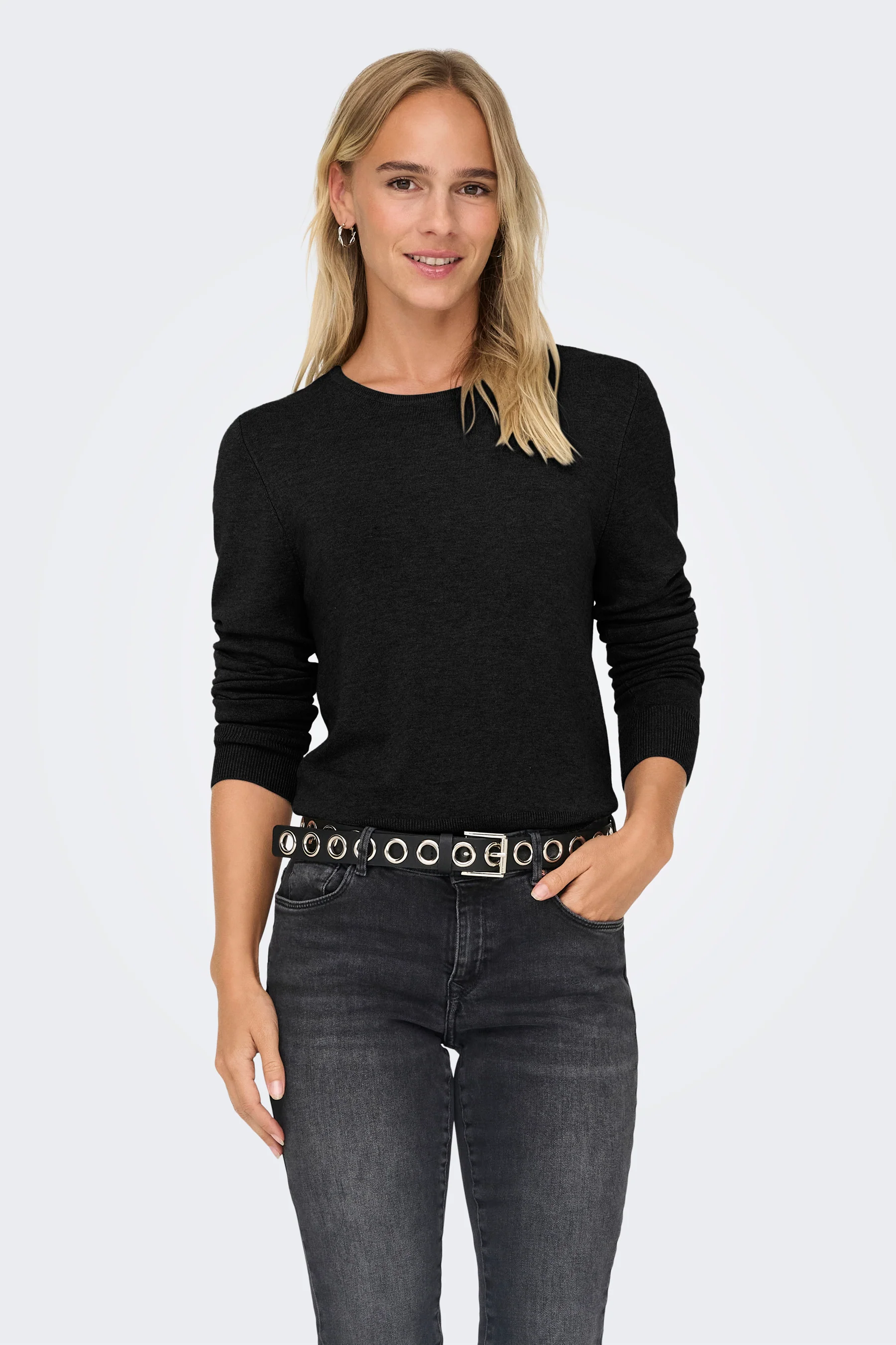Pull met ronde hals - beige