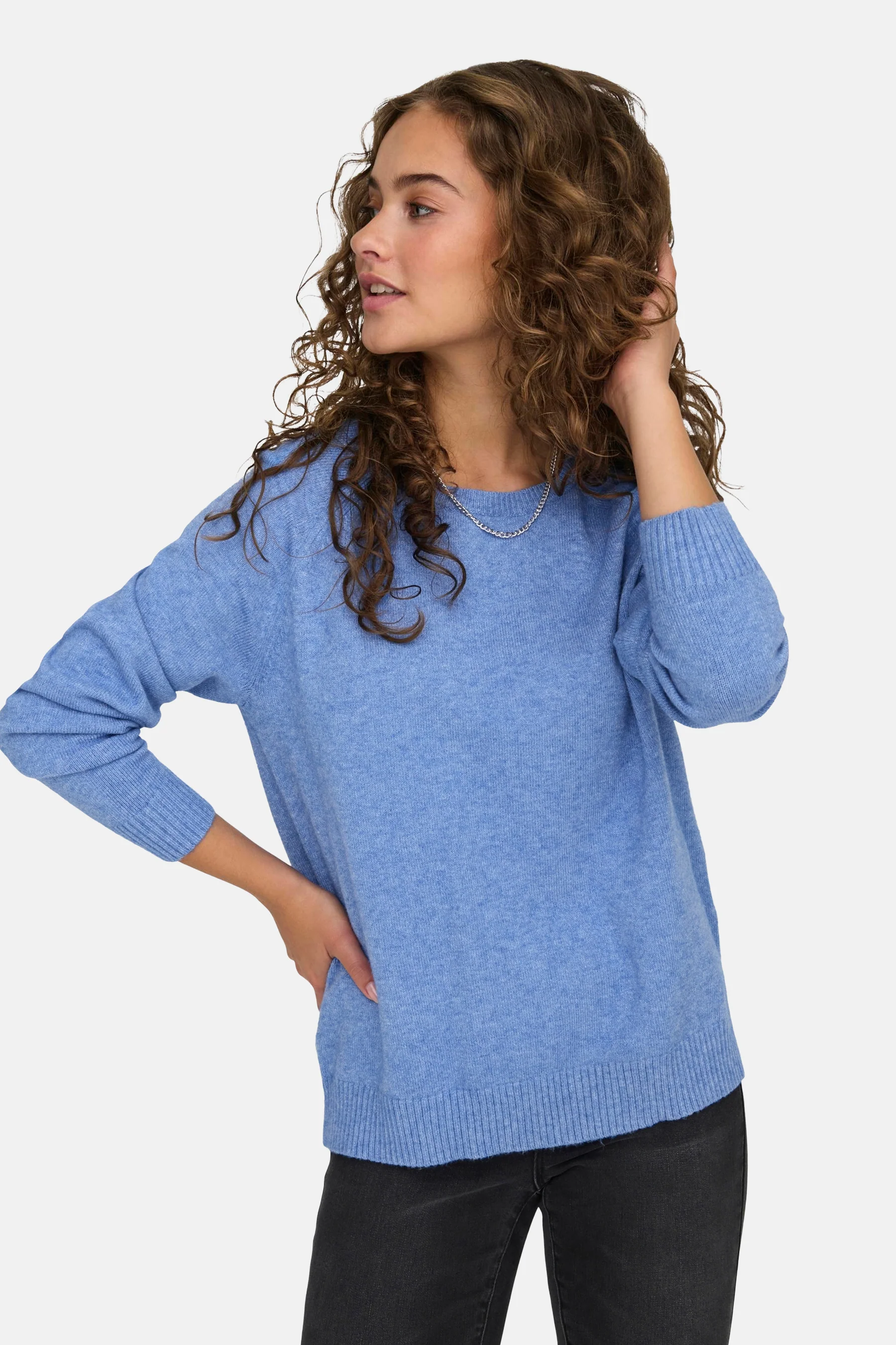 Pull met ronde hals - blauw - Image 4