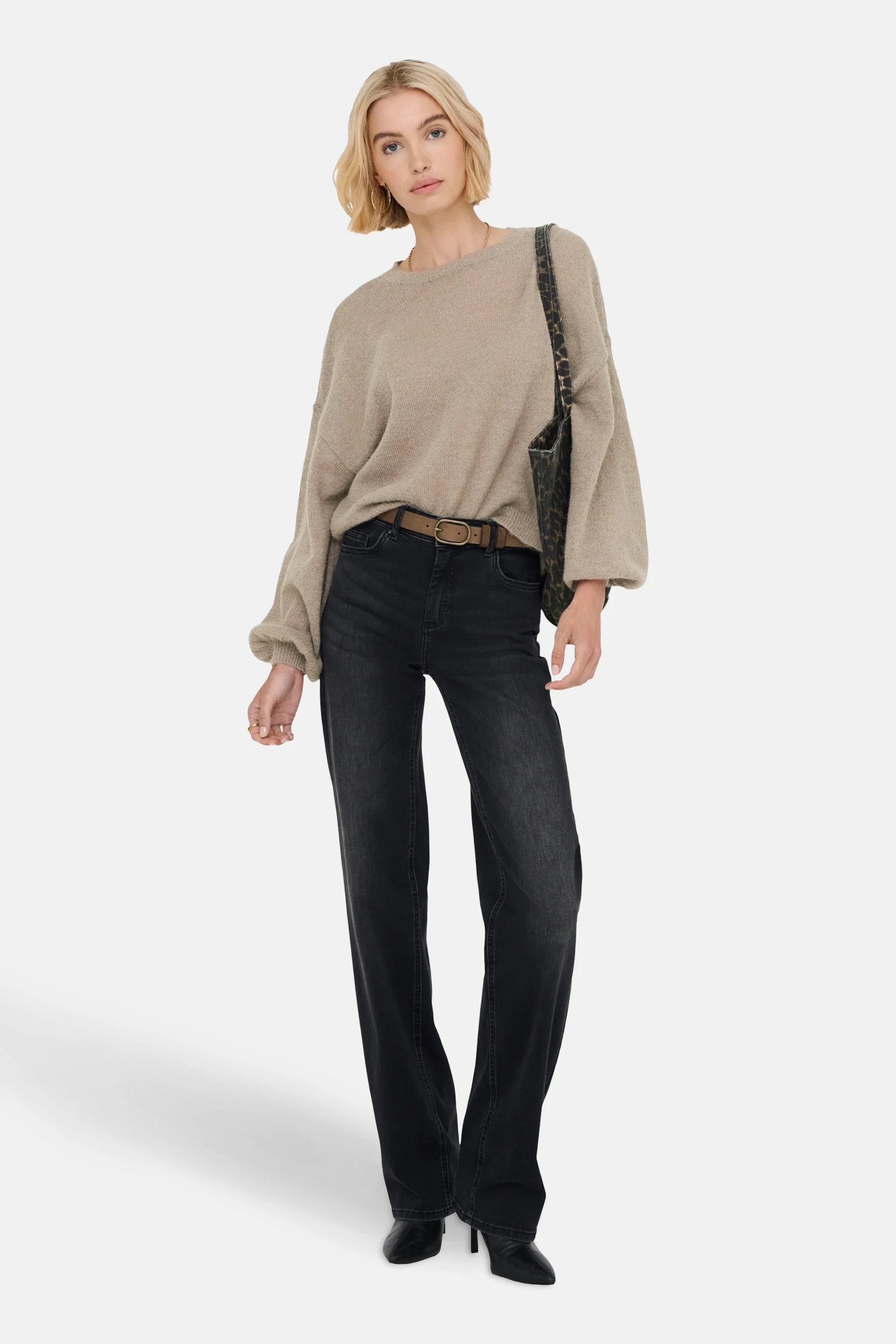 Pull met ronde hals - bruin - Image 2