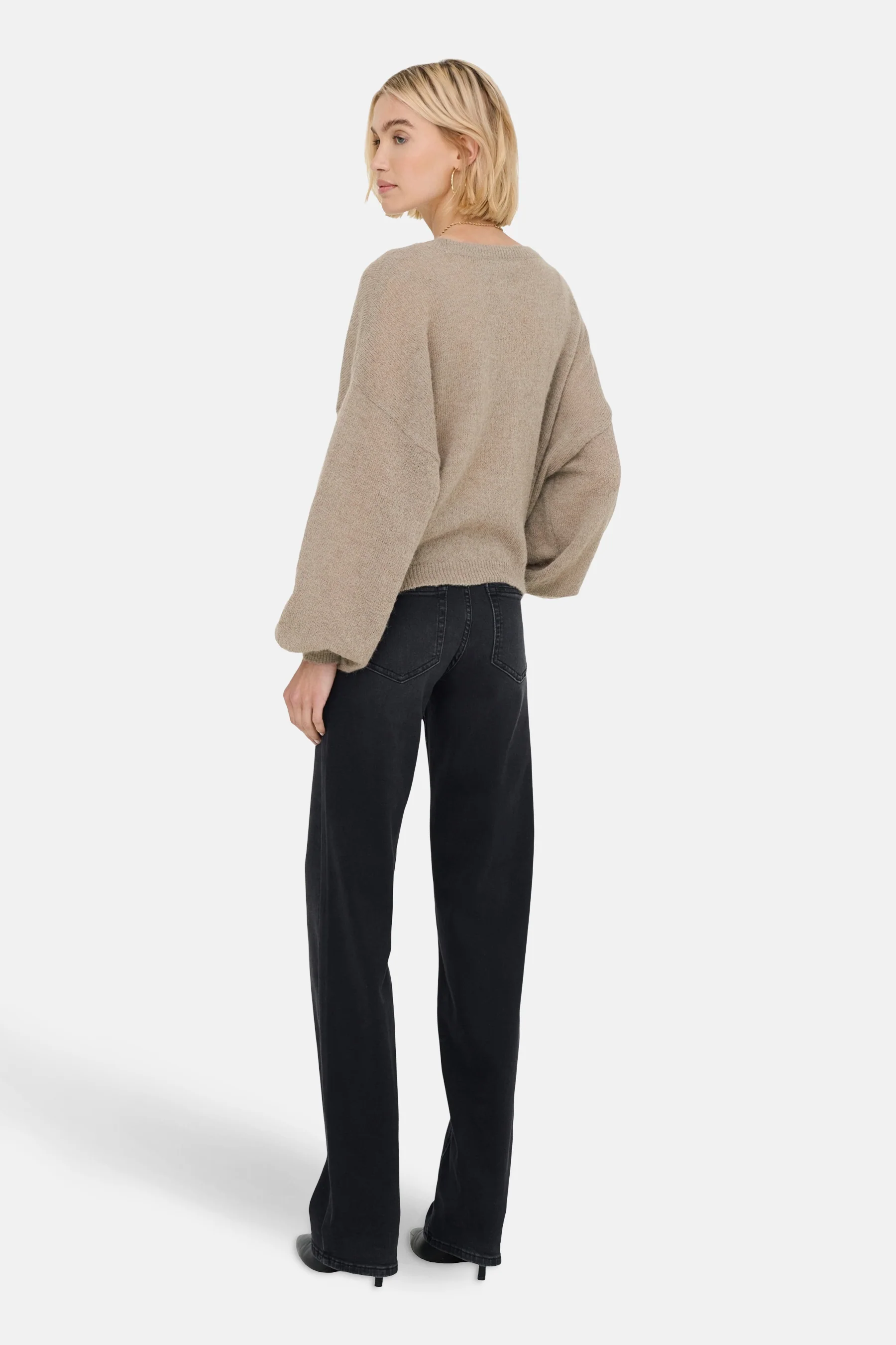 Pull met ronde hals - bruin - Image 3