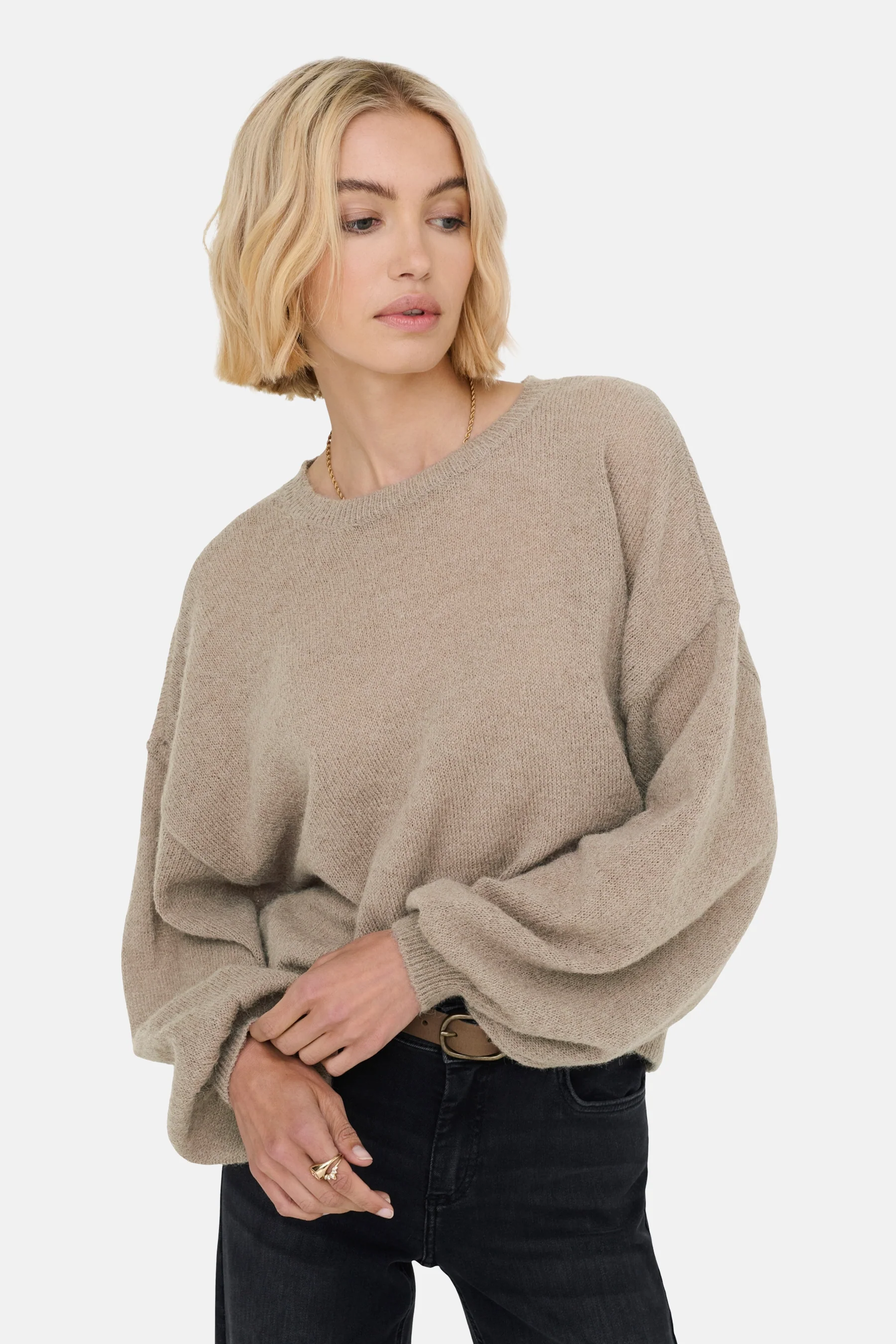 Pull met ronde hals - bruin - Image 4