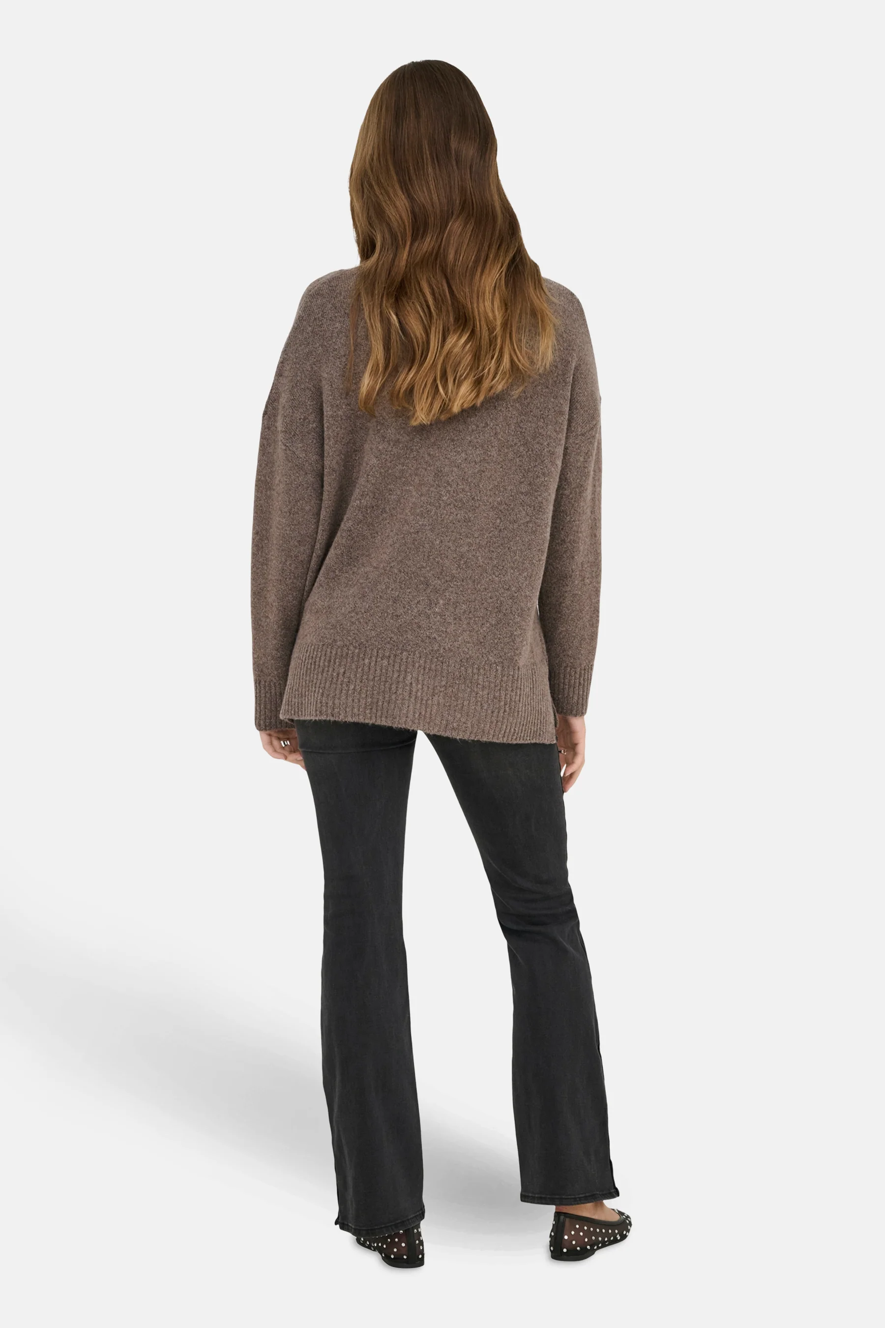 Pull met ronde hals - bruin - Image 3
