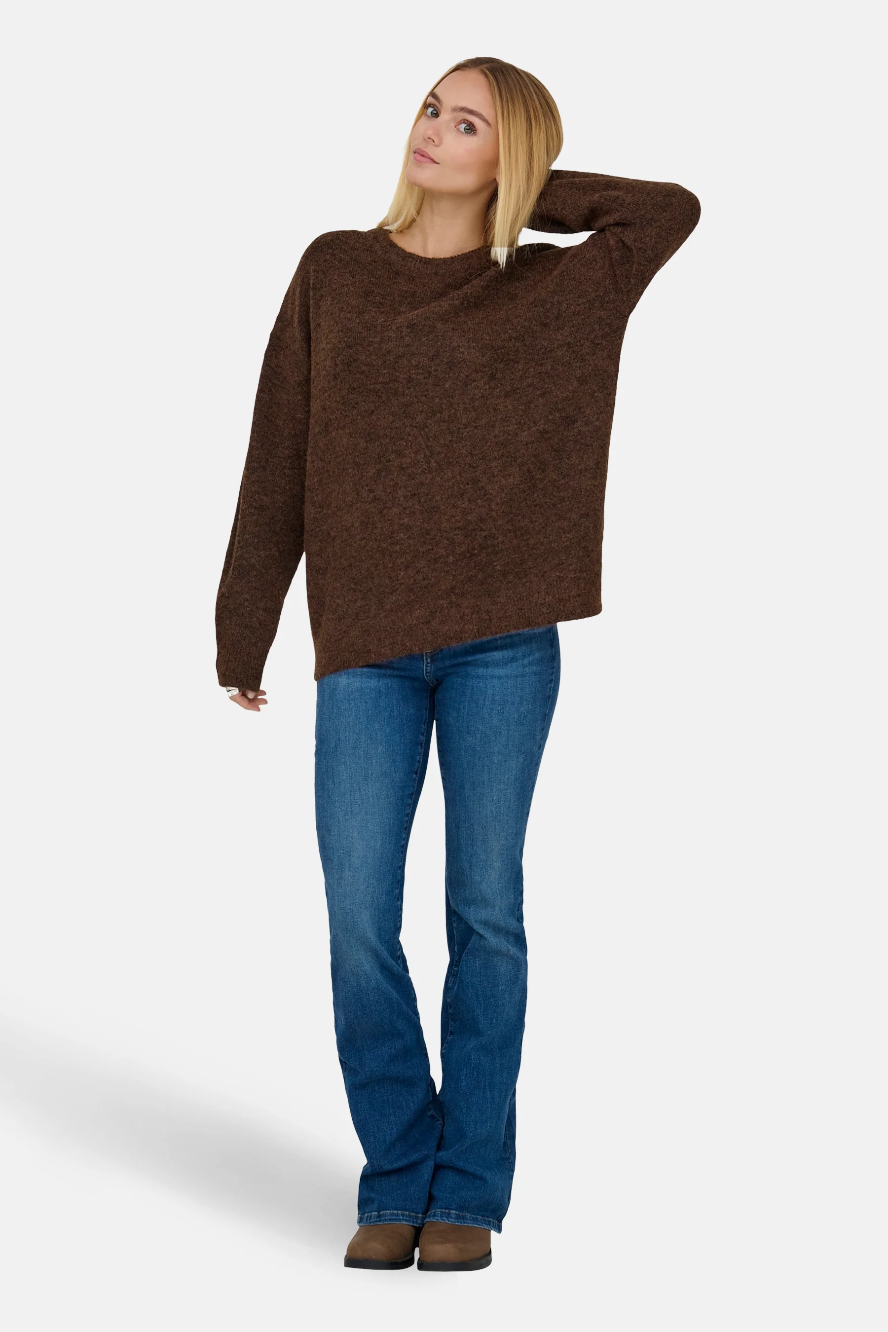 Pull met ronde hals - bruin - Image 2