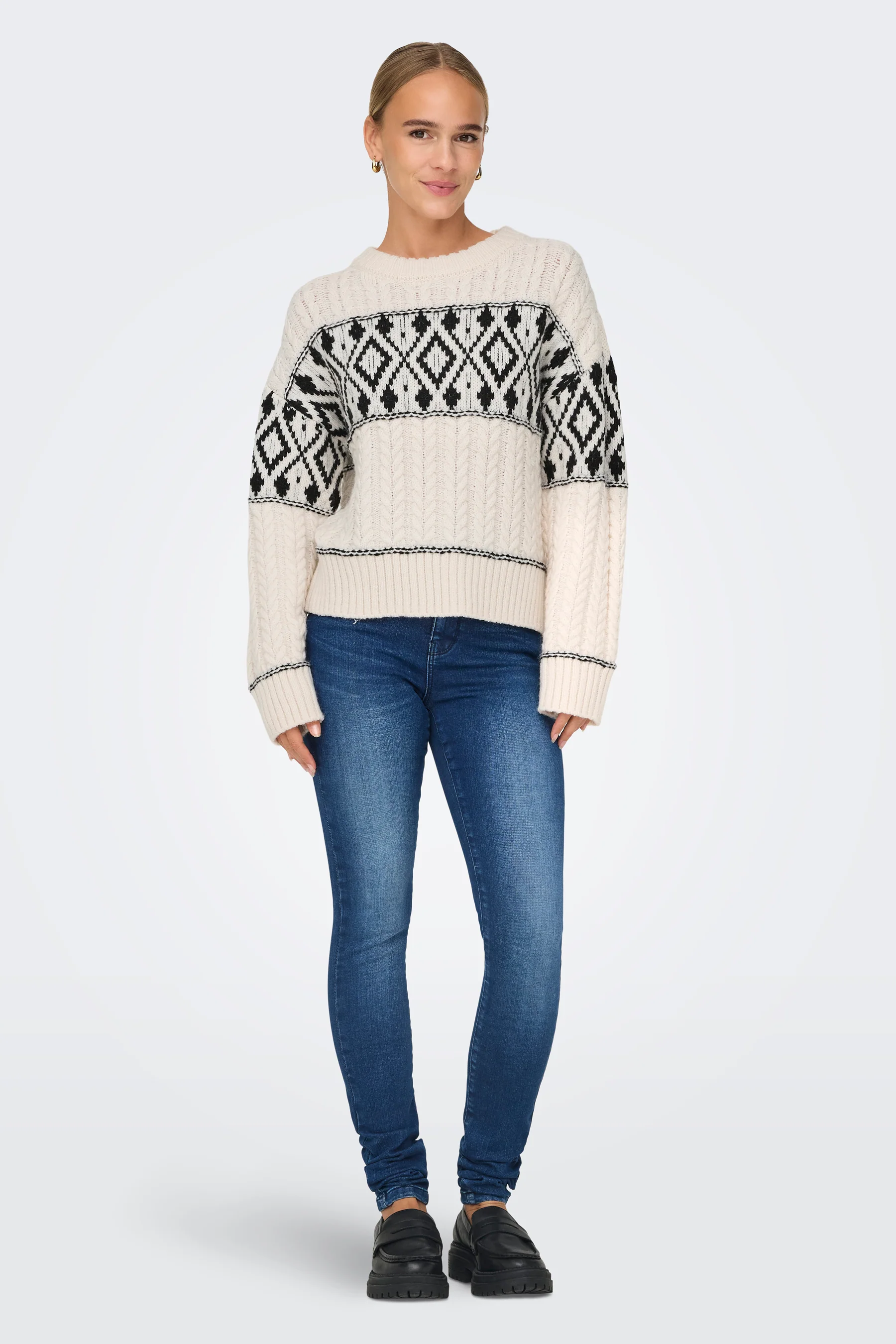 Pull met ronde hals - ecru - Image 2