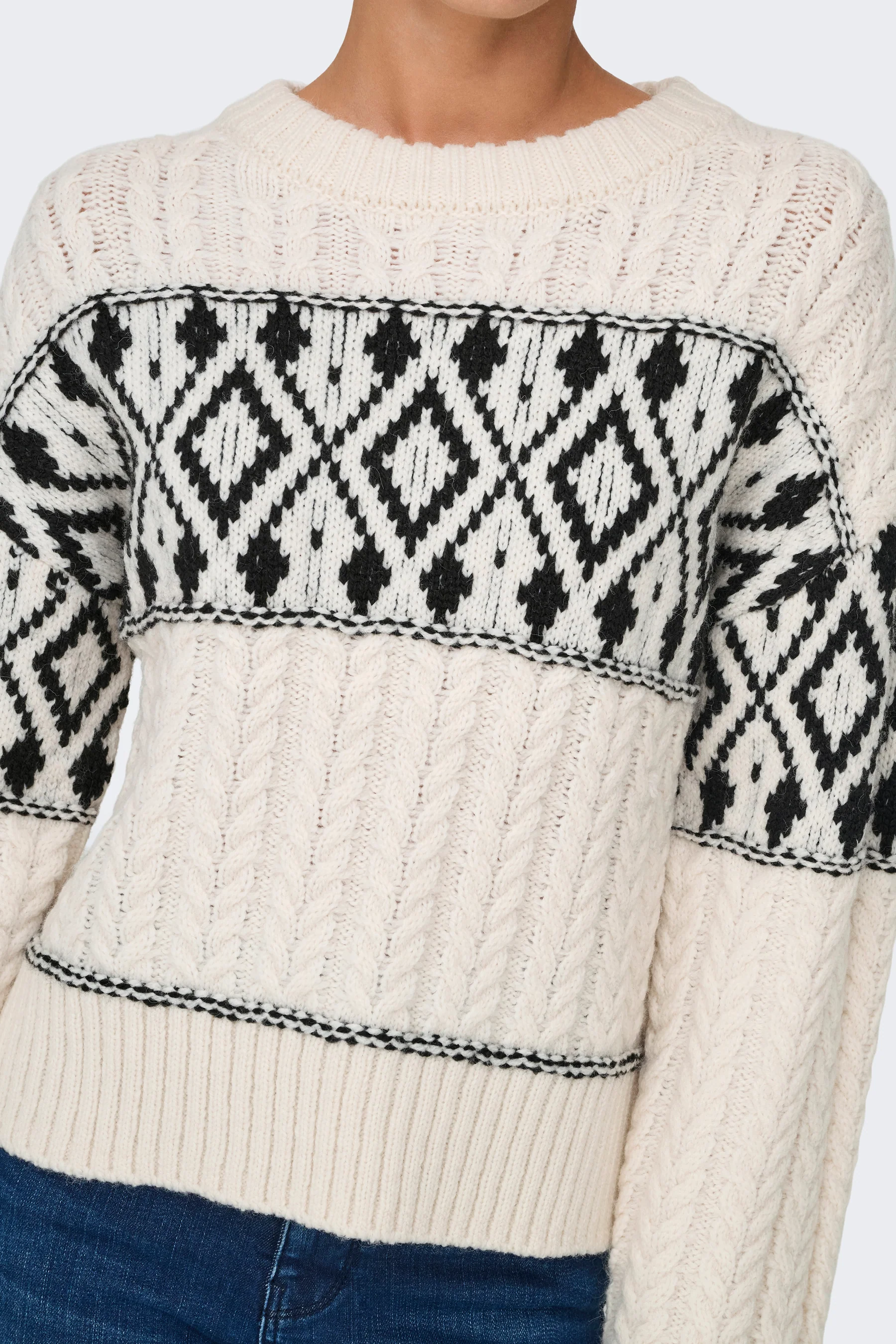 Pull met ronde hals - ecru - Image 5