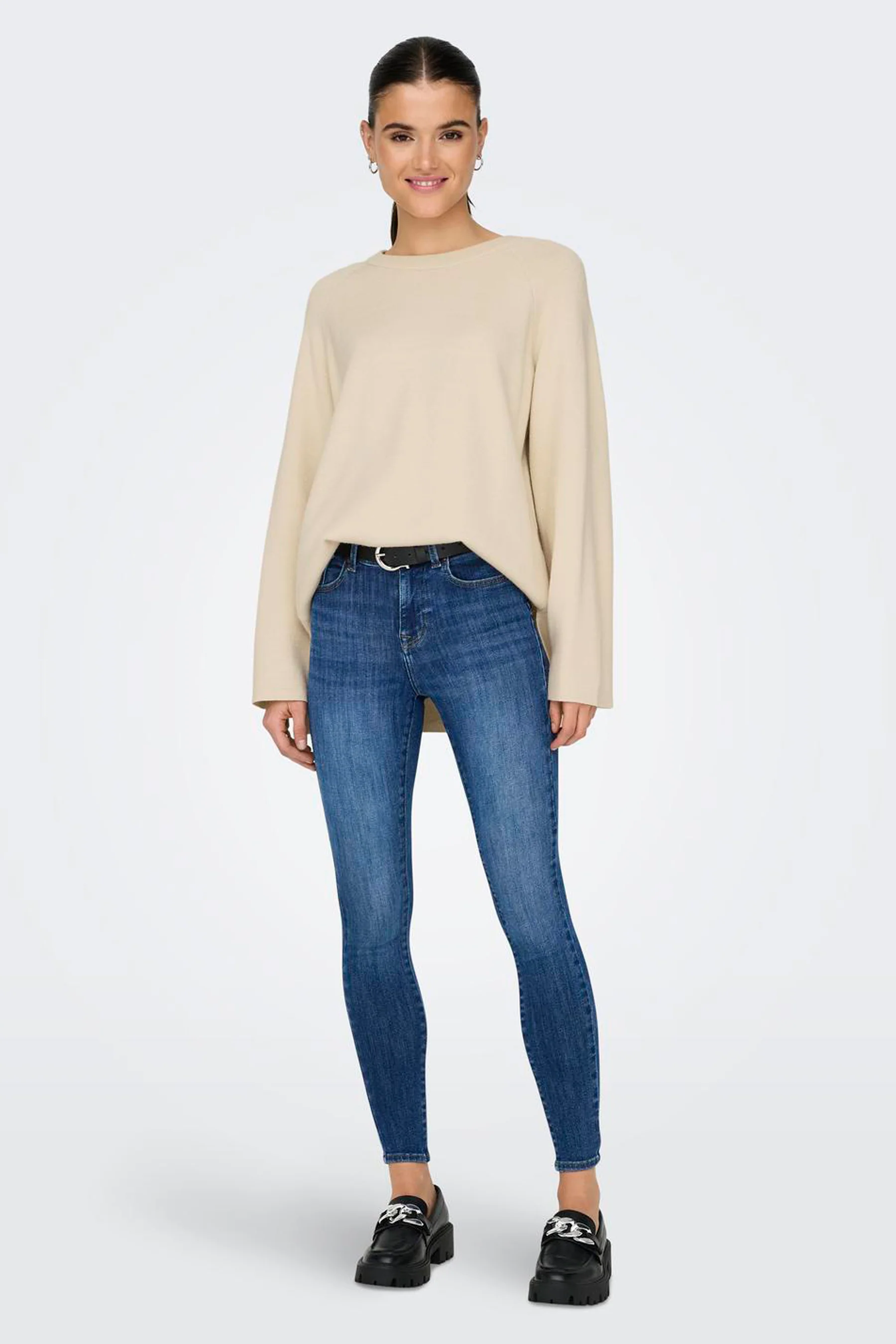 Pull met ronde hals - ecru - Image 2