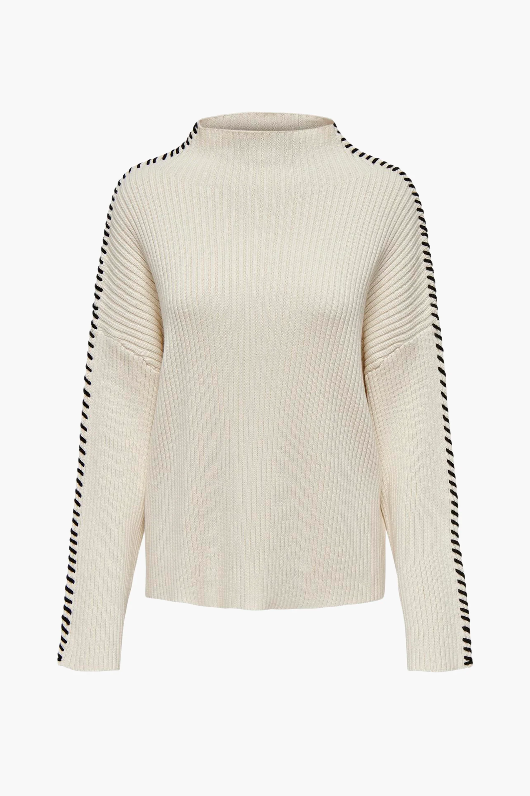 Pull met ronde hals - ecru