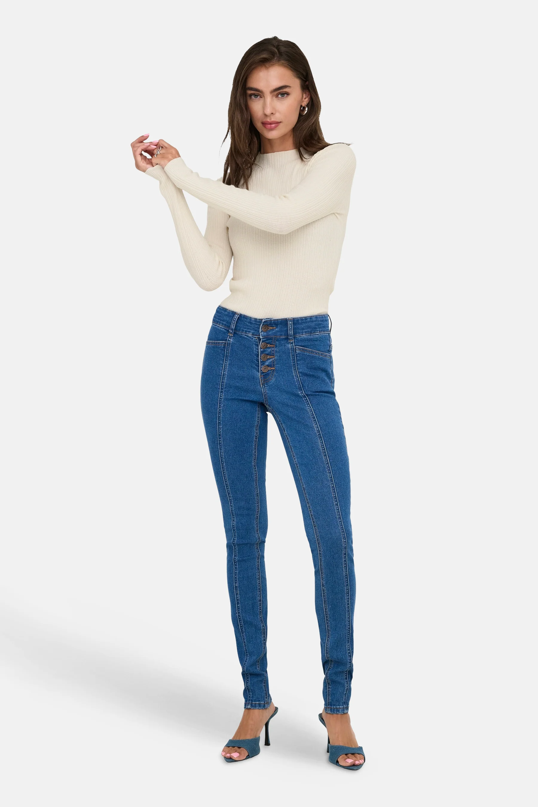Pull met ronde hals - ecru - Image 2