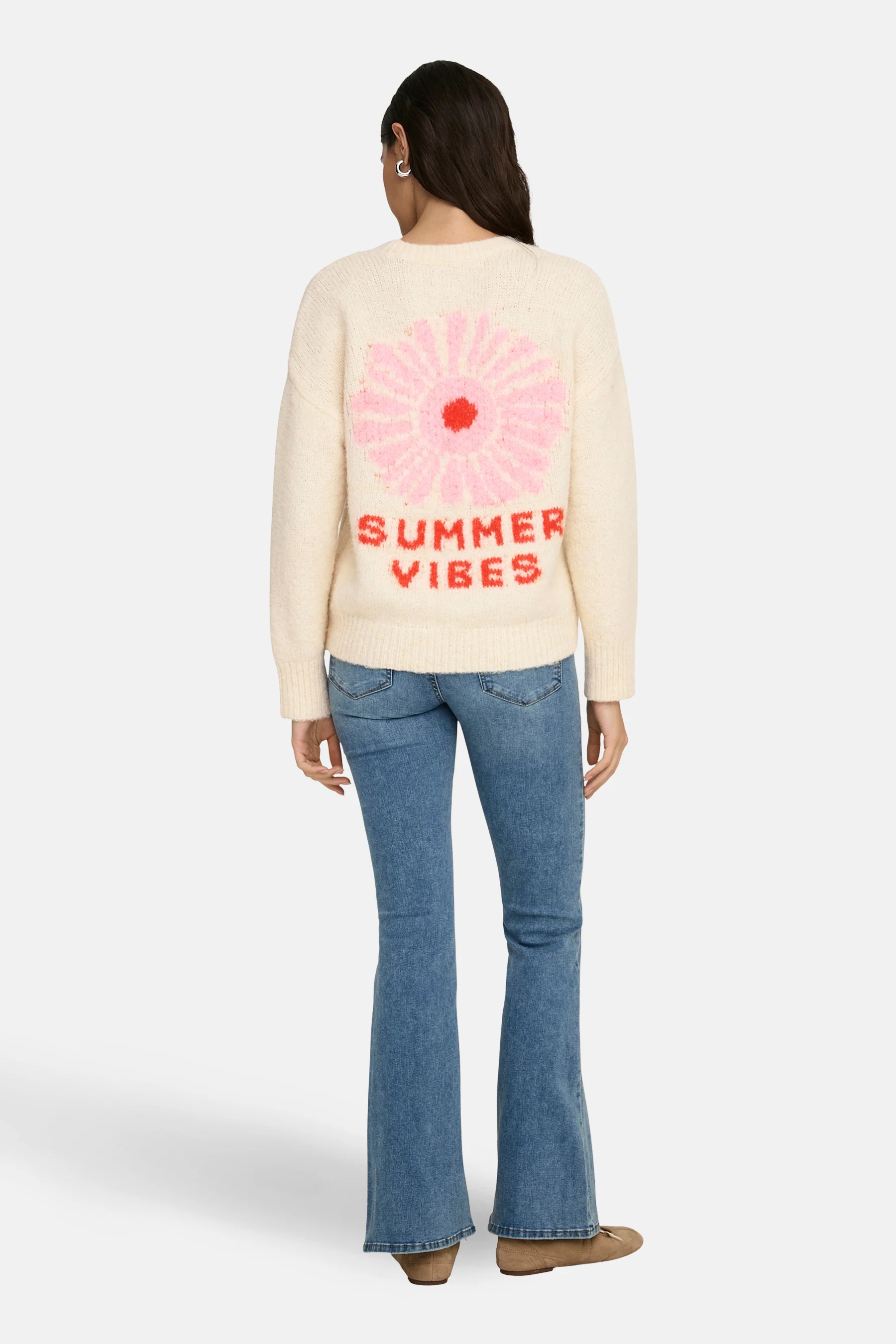 Pull met ronde hals - ecru - Image 3