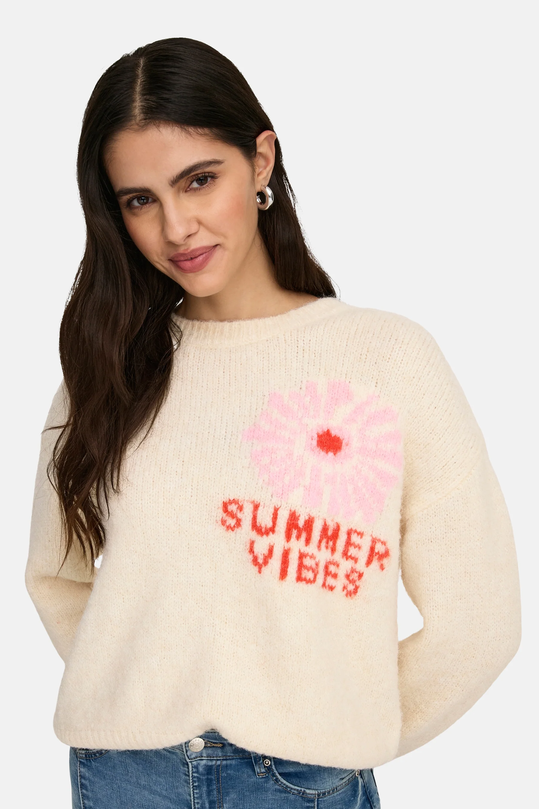 Pull met ronde hals - ecru - Image 5