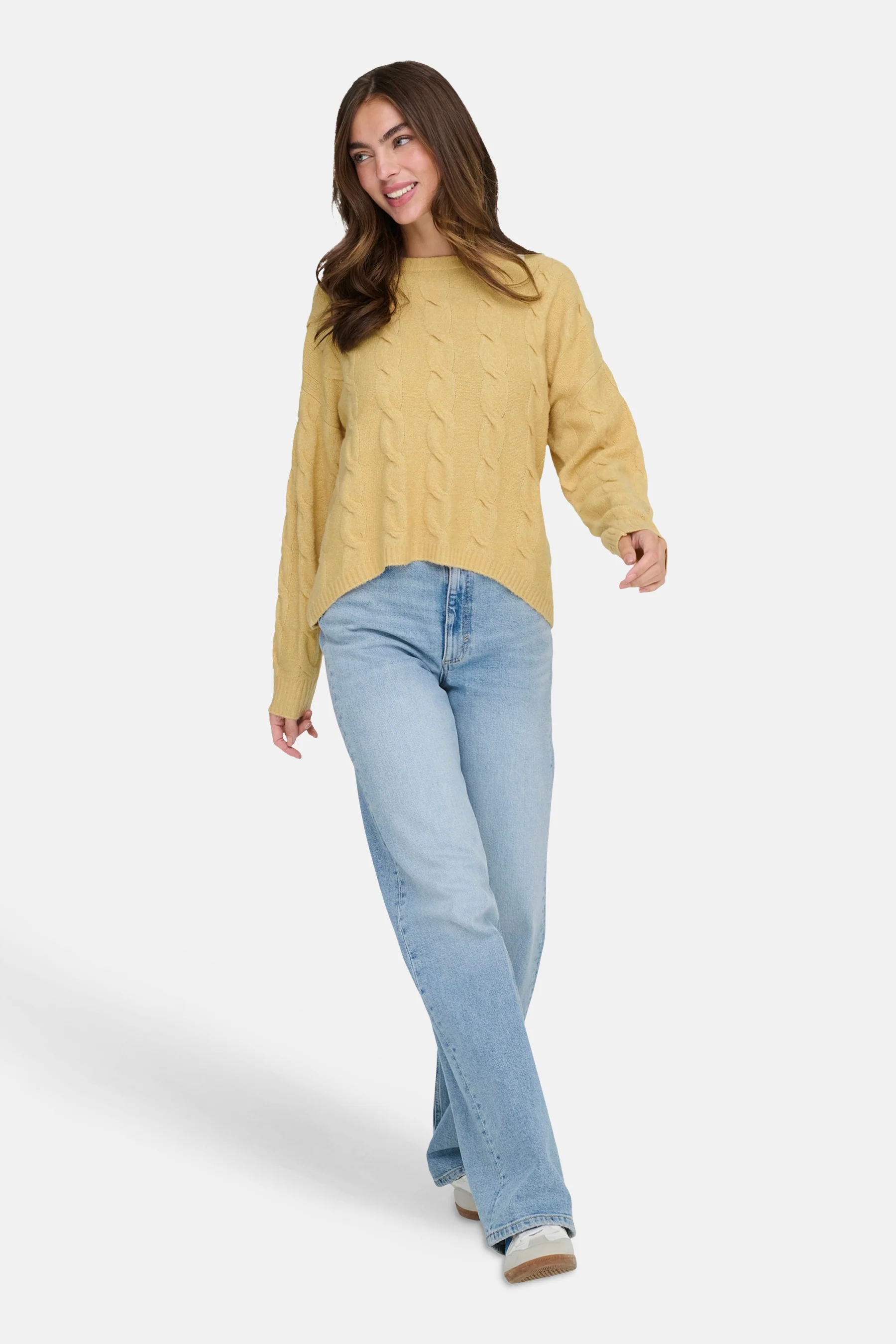 Pull met ronde hals - geel - Image 2
