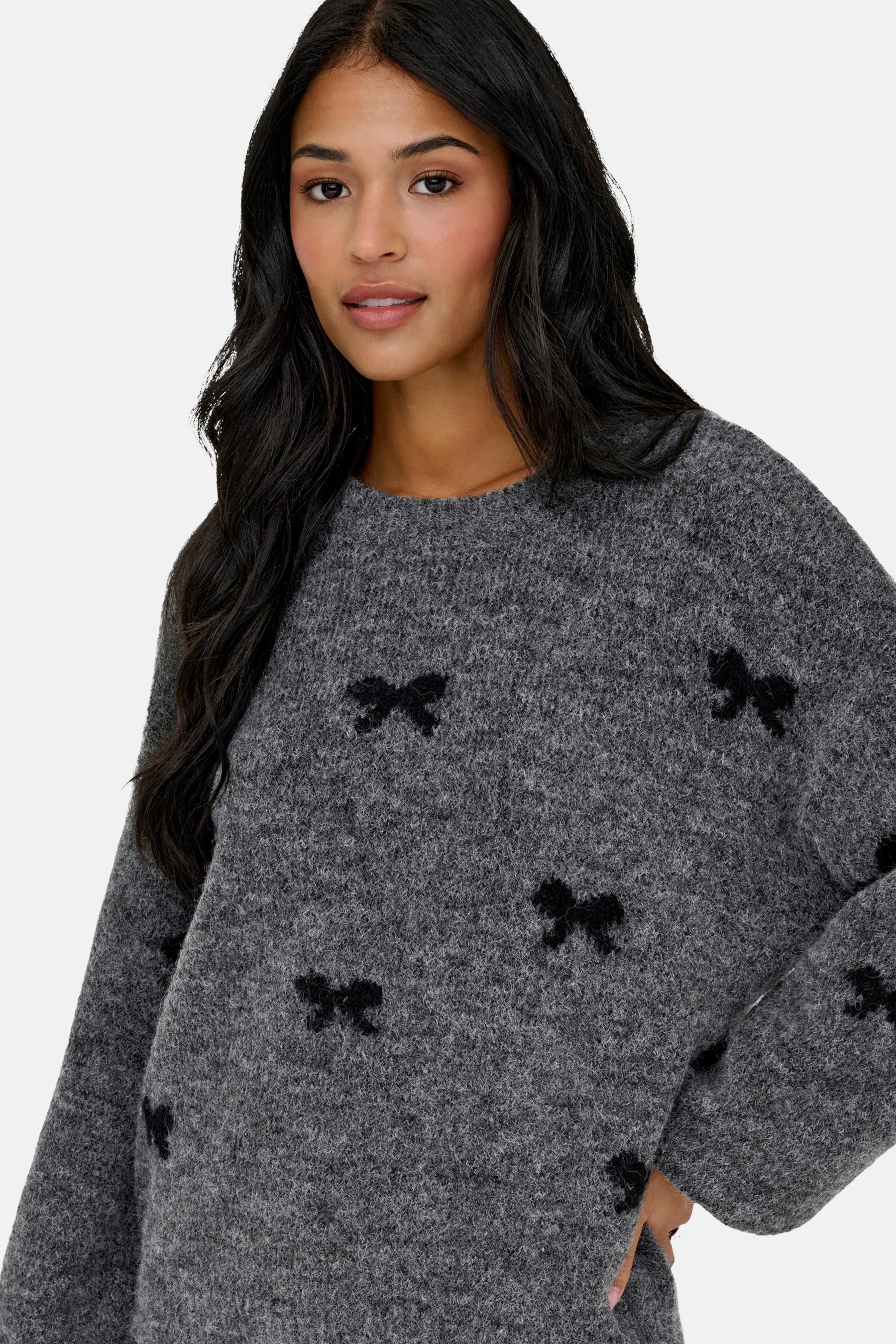 Pull met ronde hals - grijs - Image 5