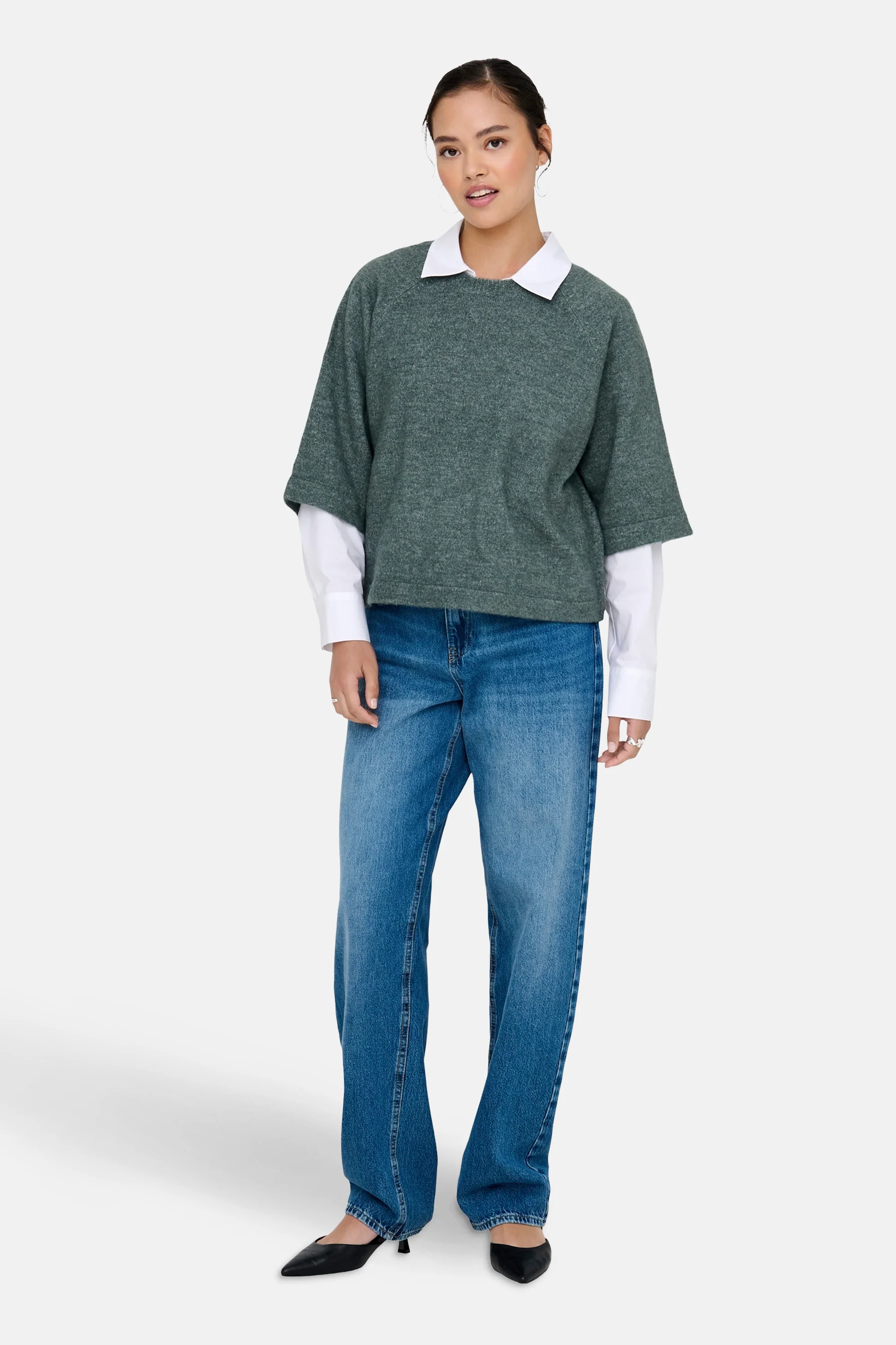 Pull met ronde hals - groen - Image 2