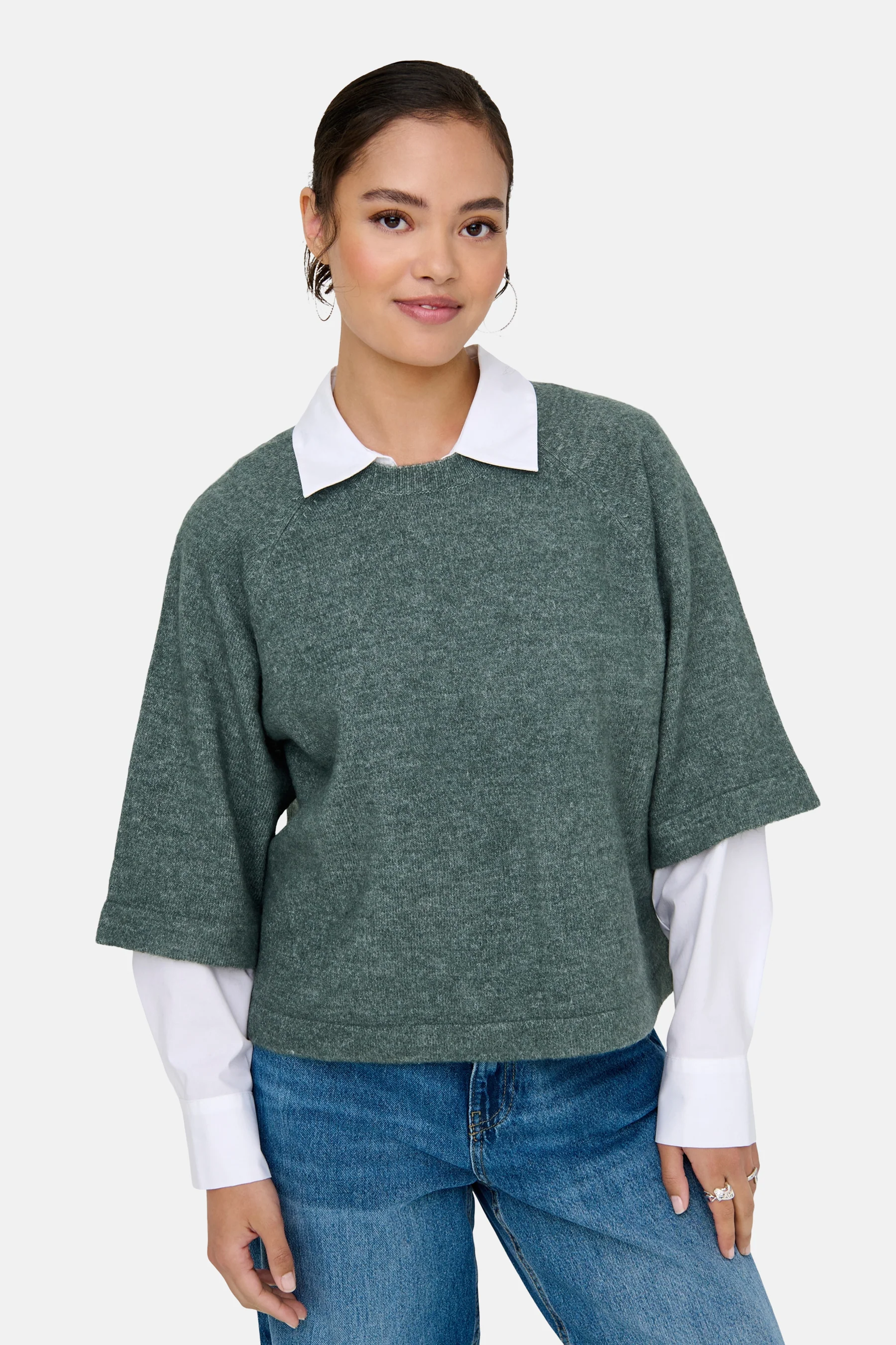 Pull met ronde hals - groen - Image 4