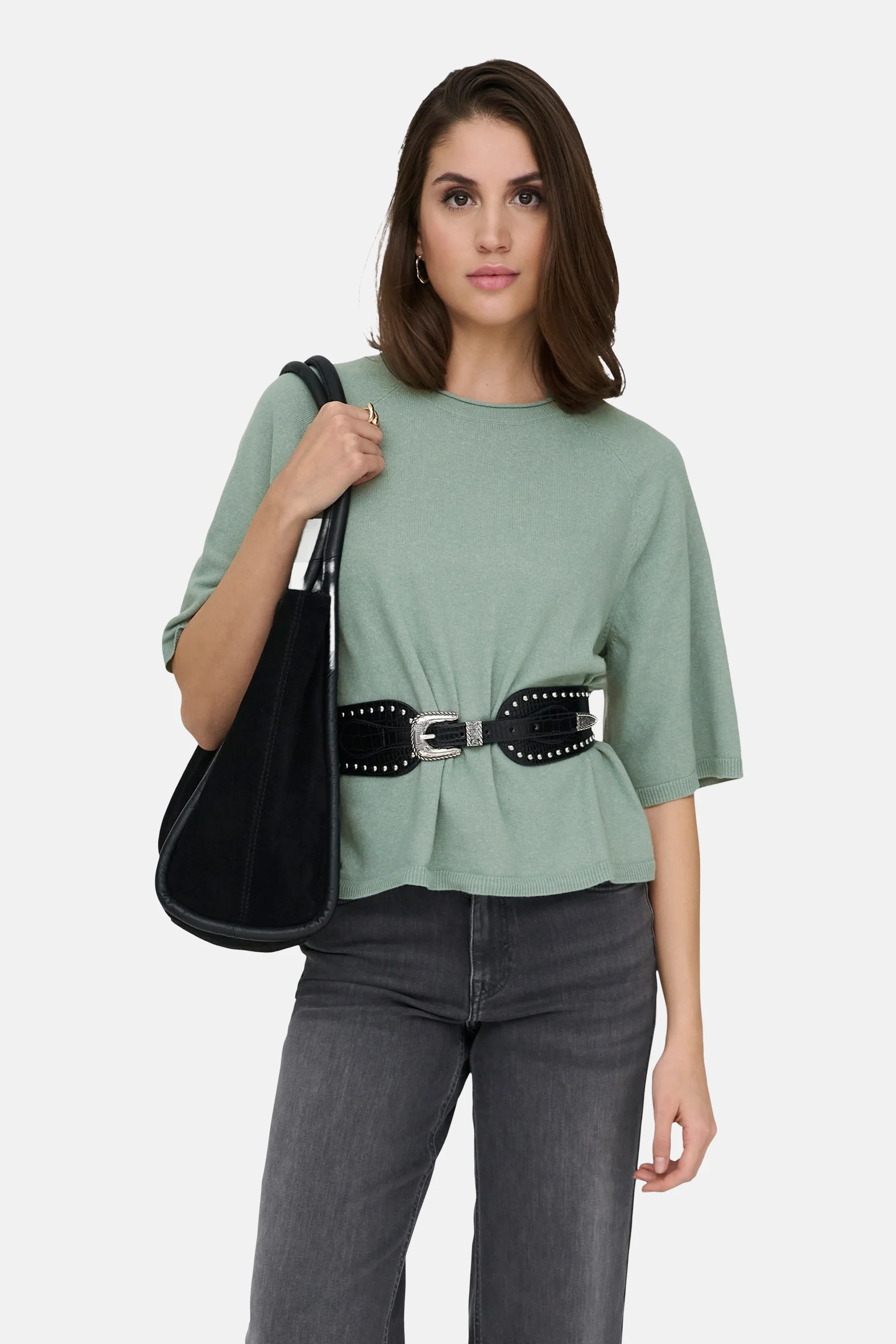 Pull met ronde hals - groen