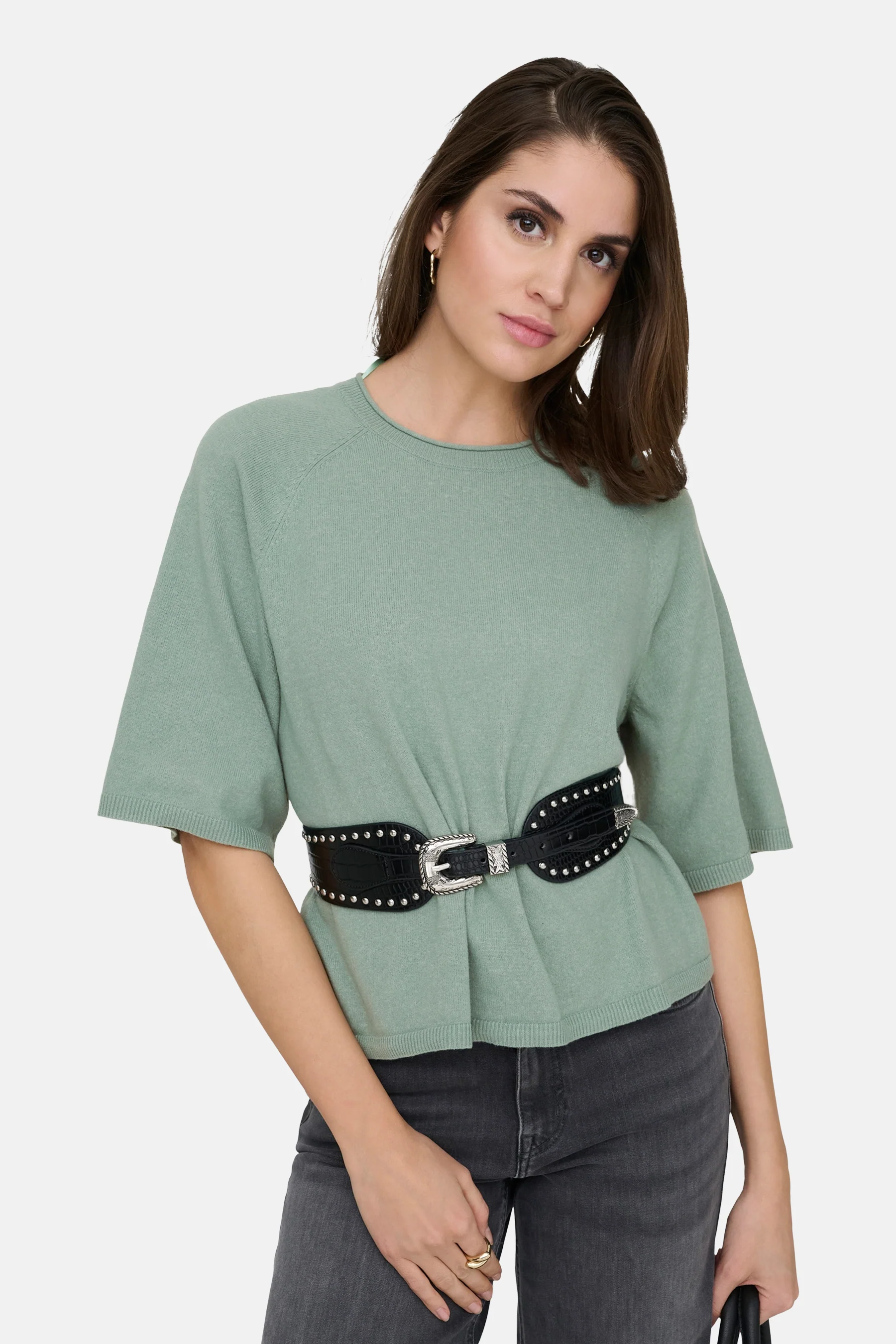 Pull met ronde hals - groen - Image 4