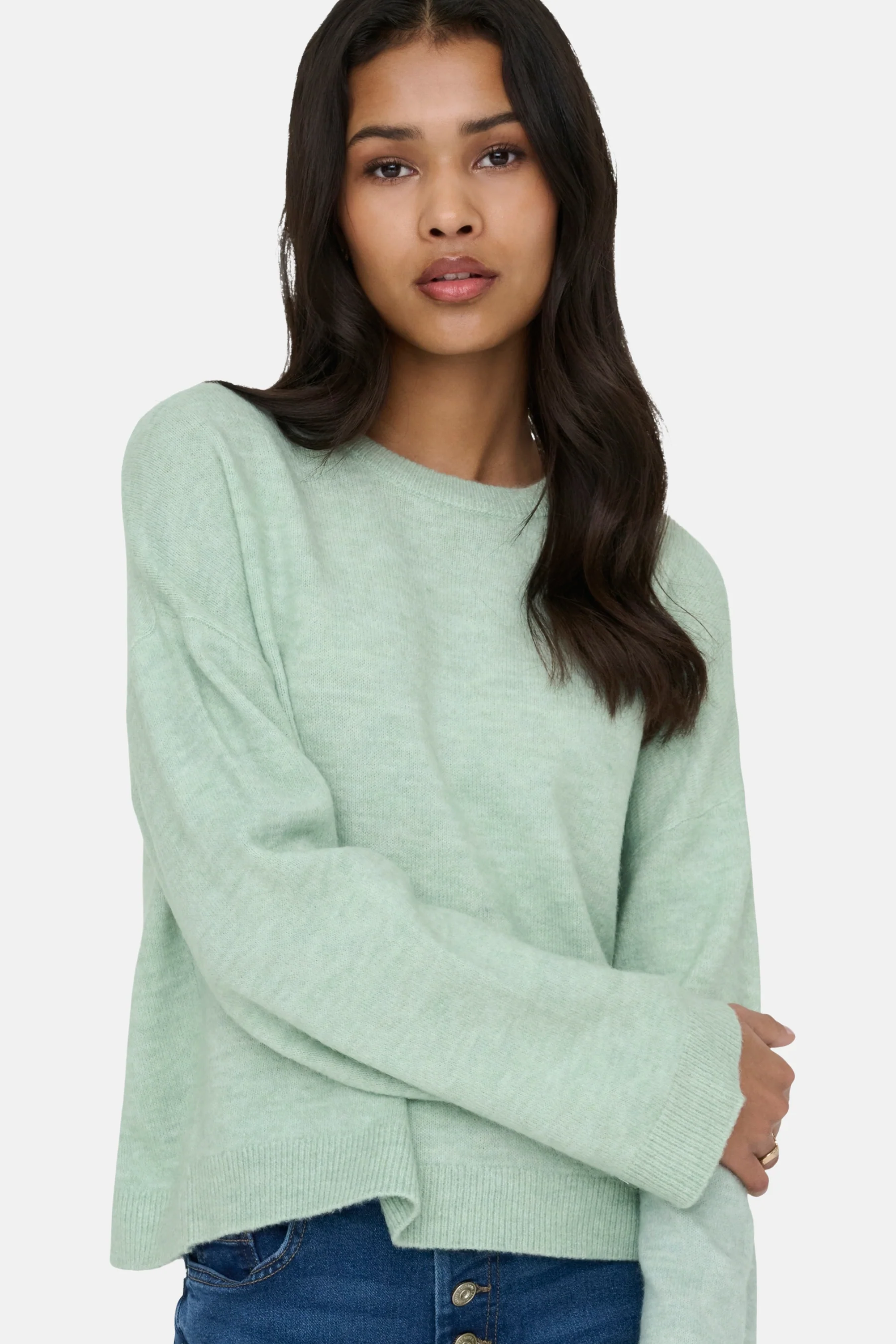 Pull met ronde hals - groen - Image 5