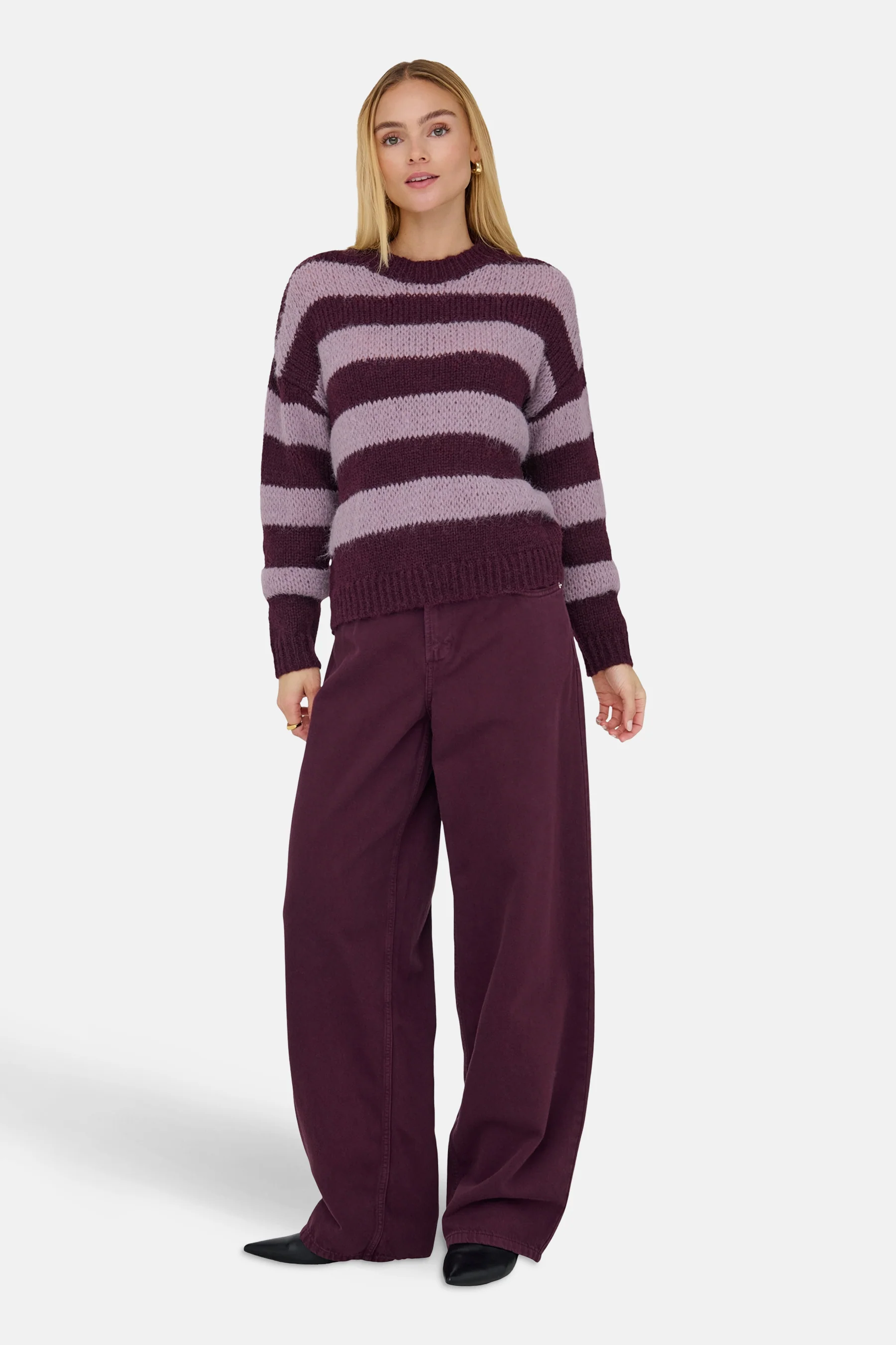 Pull met ronde hals - paars - Image 2