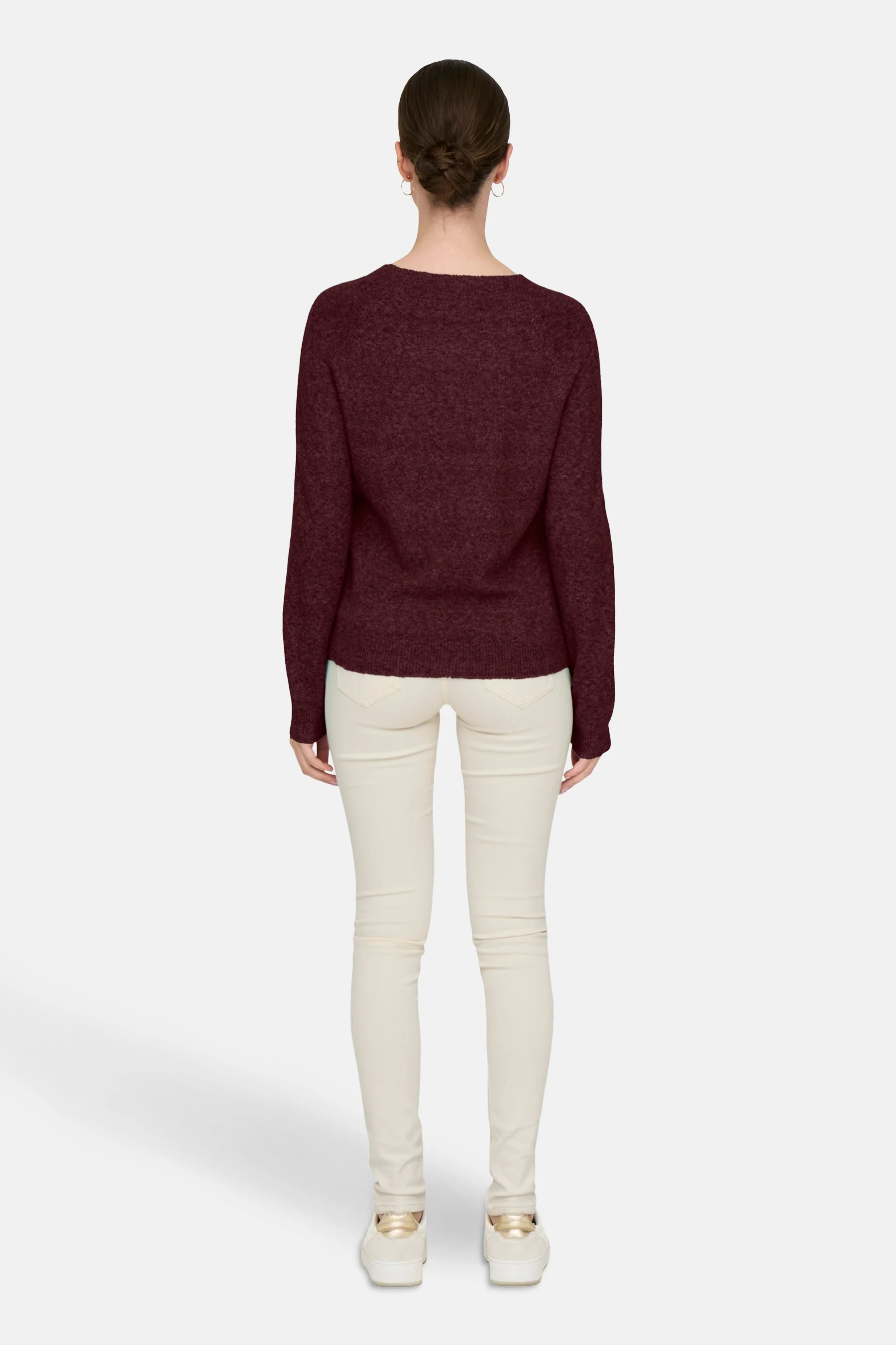 Pull met ronde hals - Bordeaux - Image 2